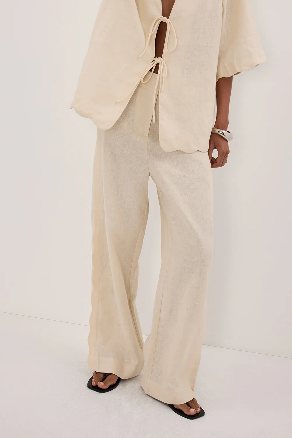 LELA SANDSTONE LINEN PANT - Gamepaces