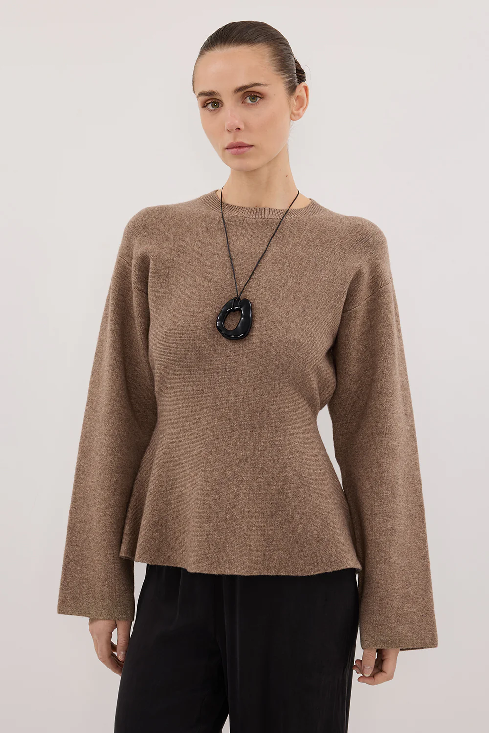 LANIE CHOC LONG SLEEVE KNIT TOP - Gamepaces