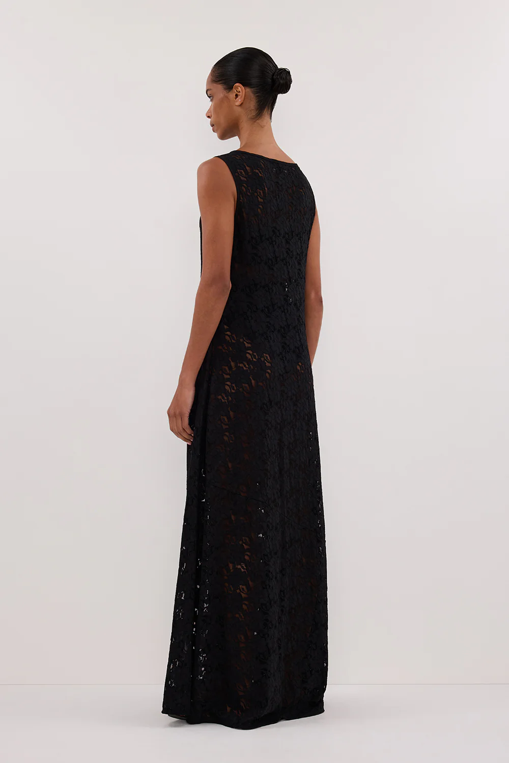 LOULA BLACK LACE MIDI DRESS - Gamepaces