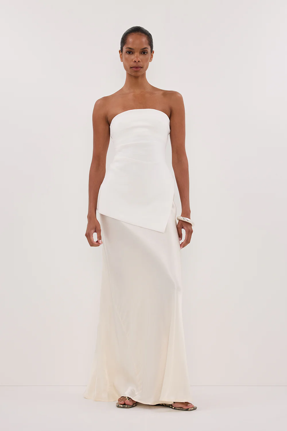 LUKE OFF WHITE LONGLINE BANDEAU TOP - Gamepaces