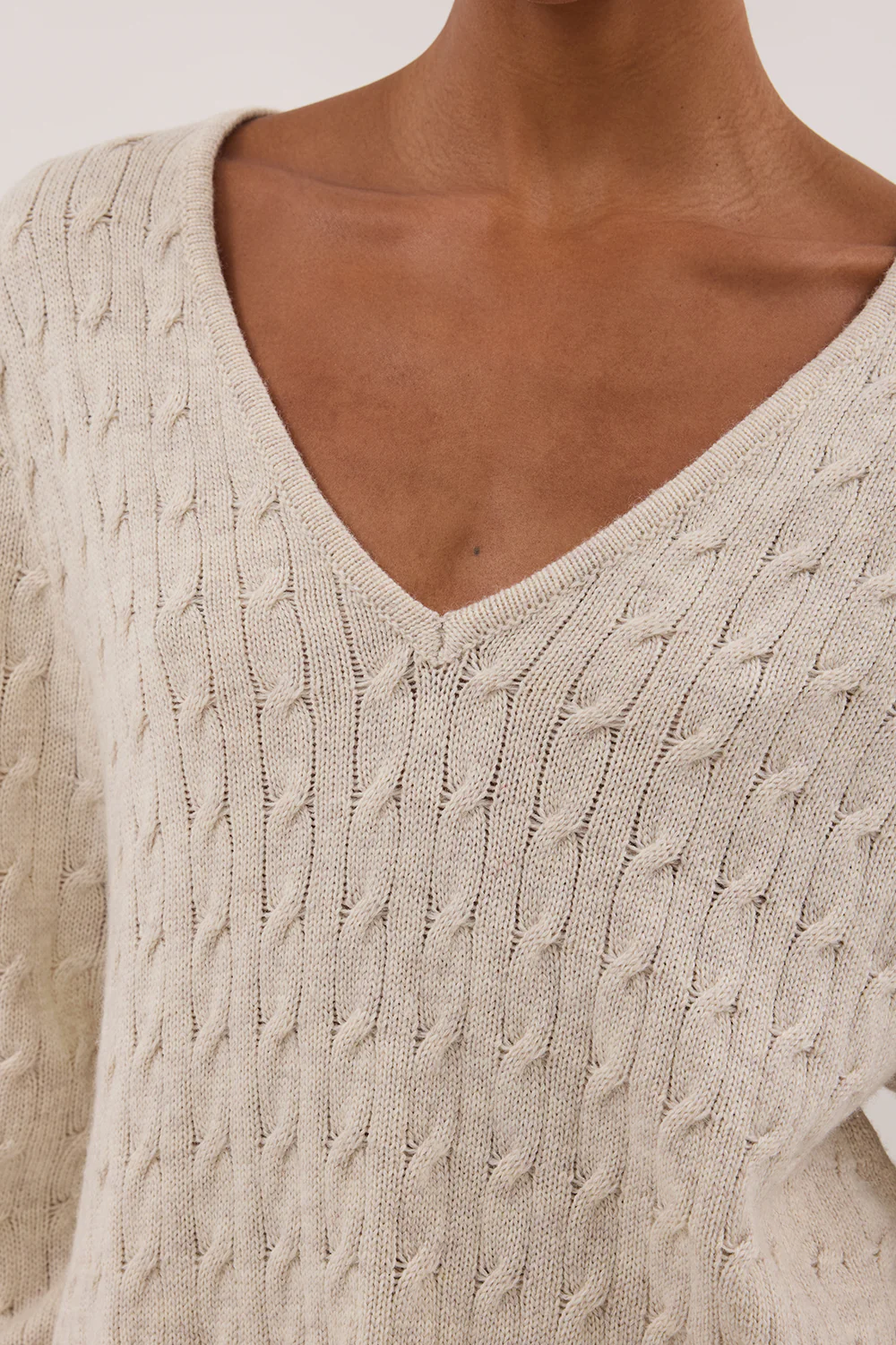 MAREN CHALK CABLE KNIT JUMPER - Gamepaces