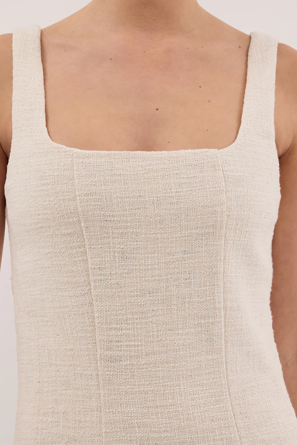 NIEVE NATURAL SLEEVLESS MINI DRESS - Gamepaces