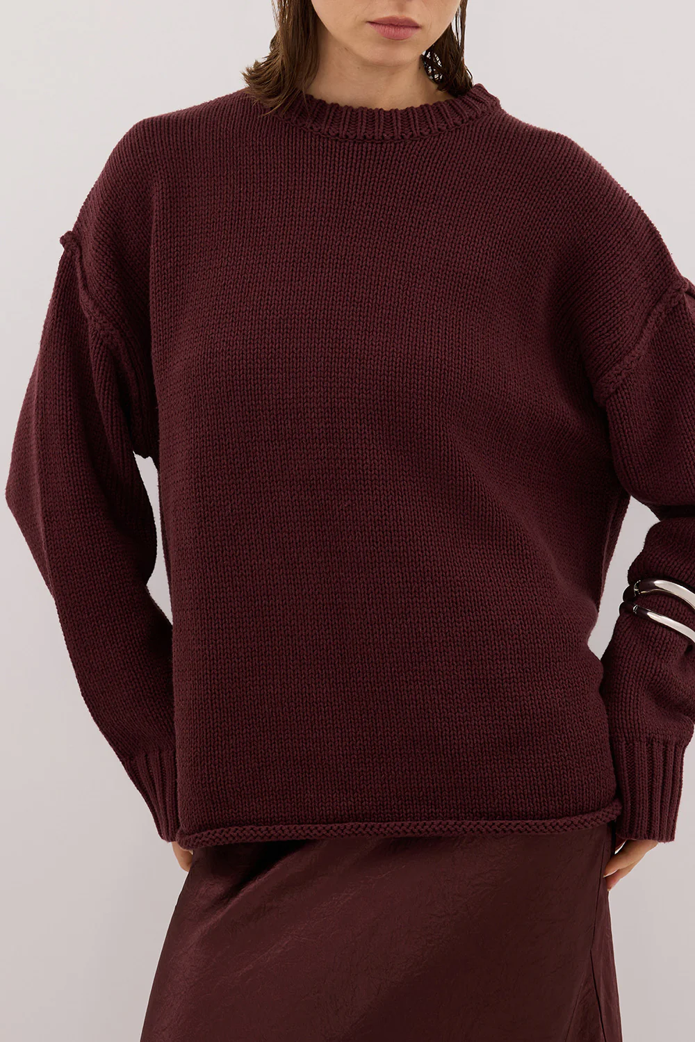 ROY WALNUT OVERSIZED LONGLINE KNIT JUMPER - Gamepaces