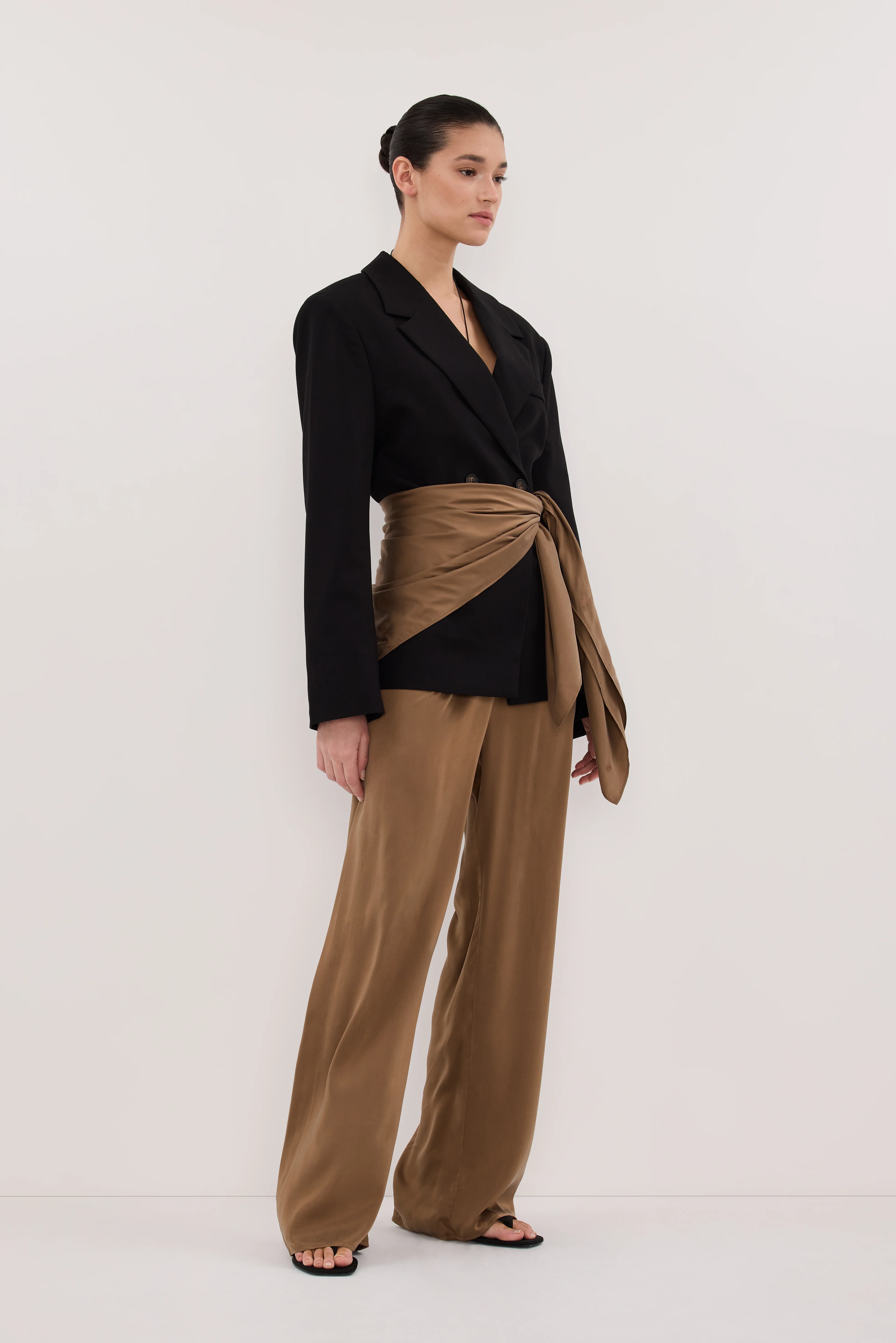 PERCY CHESTNUT SILK SCARF TOP - Gamepaces