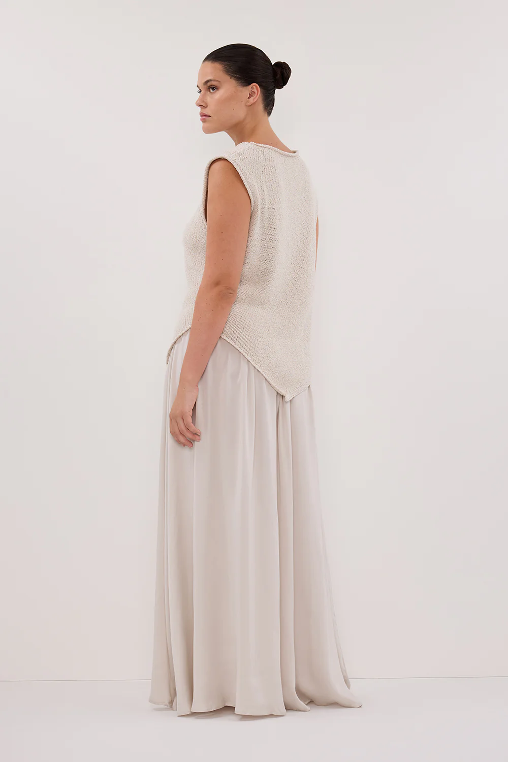 COLLINS CHALK SILK SKIRT - Gamepaces