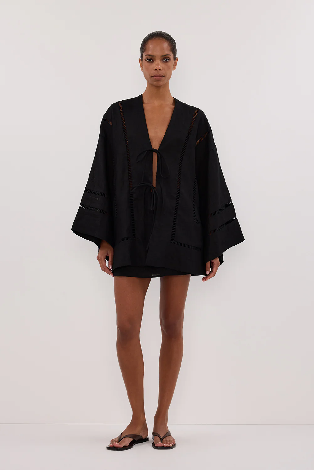 LINDSAY BLACK LINEN SKORT - Gamepaces