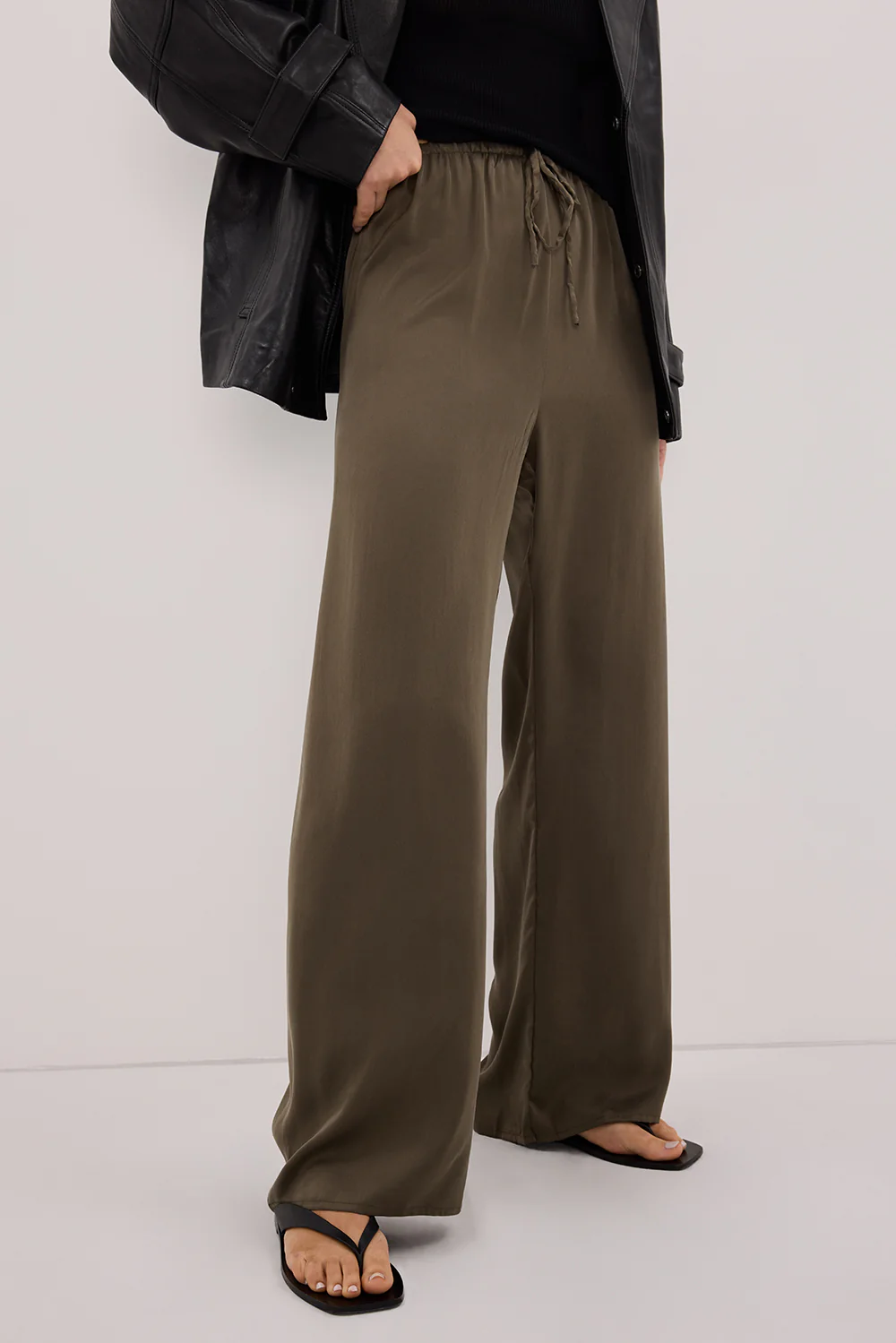 PERCY OLIVE SILK PANT - Gamepaces