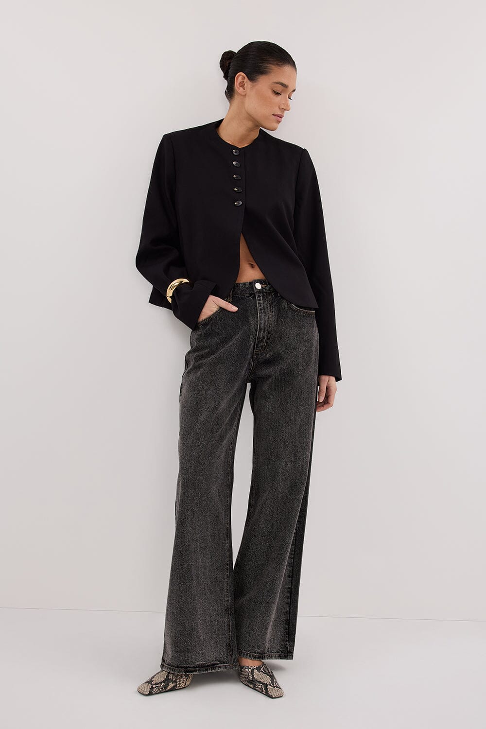 REAGAN 2.0 WASHED BLACK SLOUCHY JEAN - Gamepaces