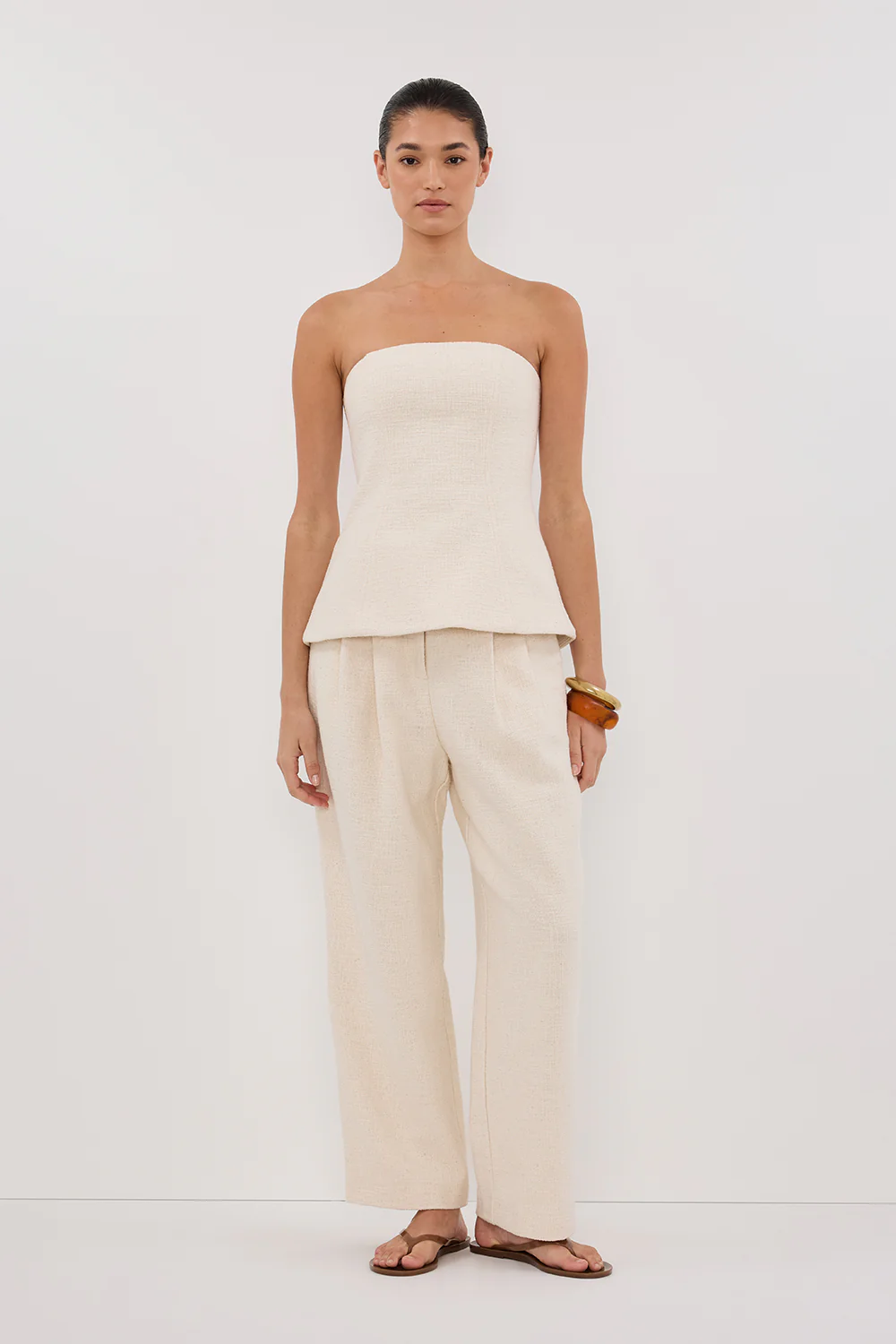 NIA NATURAL STRAPLESS TOP - Gamepaces