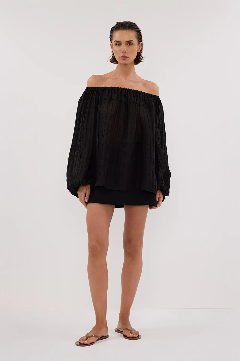 TAHITI BLACK LONG SLEEVE TOP - Gamepaces