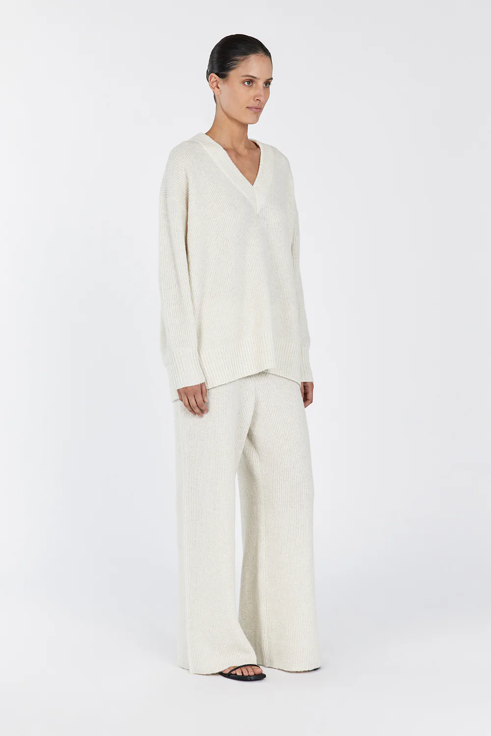 ZELIE CREAM MARLE KNIT PANT - Gamepaces