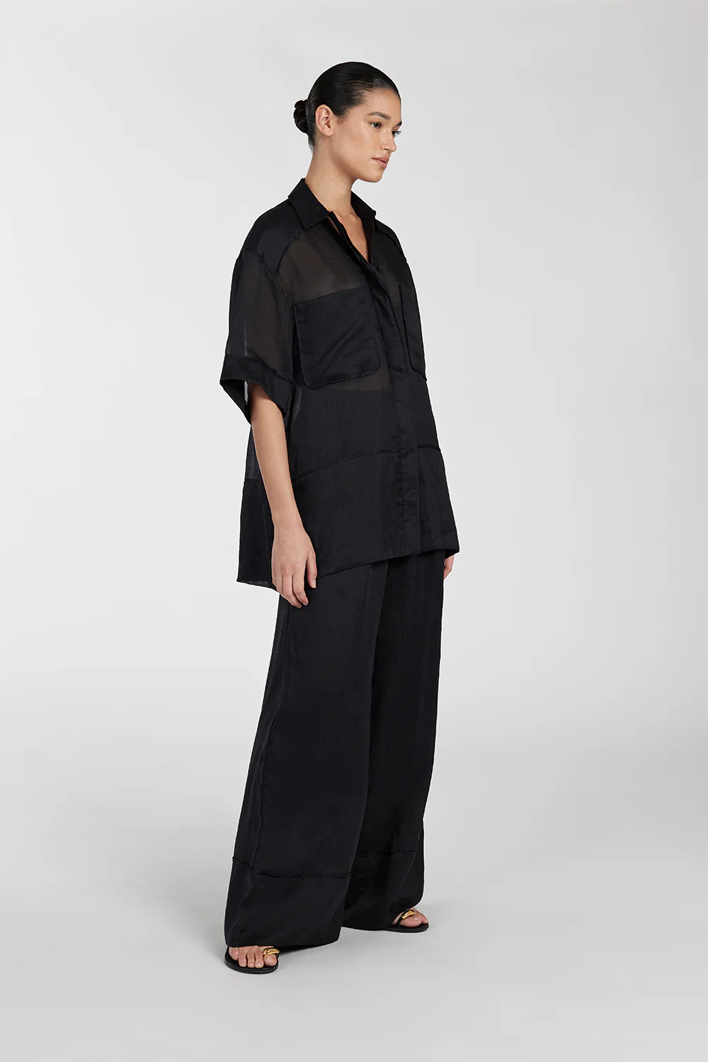 KAI BLACK RAMIE RESORT SHIRT - Gamepaces