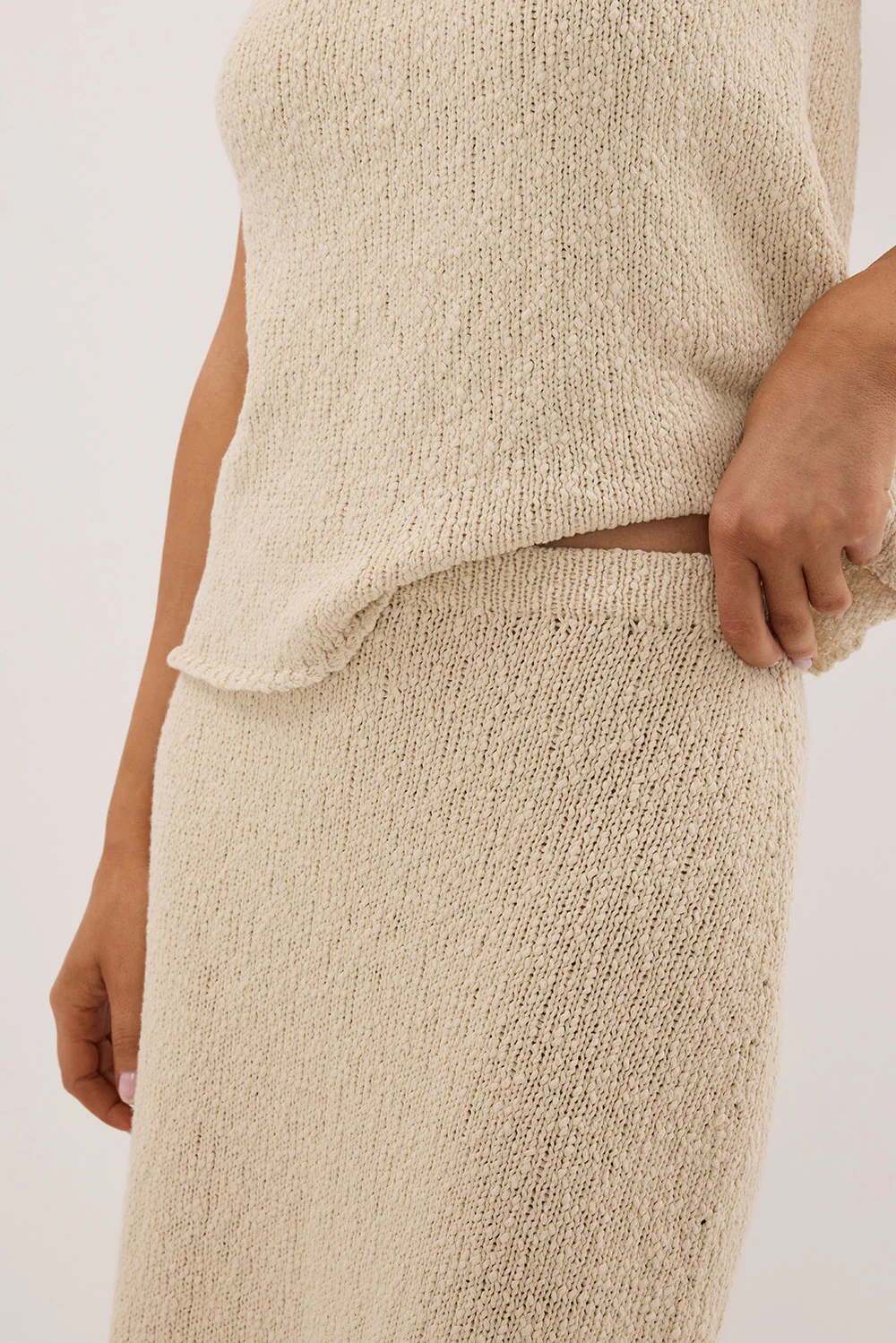 DINA NATURAL KNIT MIDI SKIRT - Gamepaces