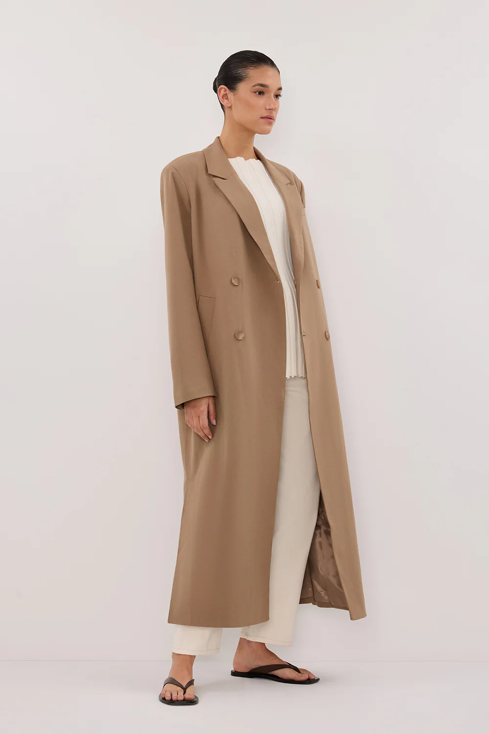 CELINA TAN WOOL BLEND COAT - Gamepaces