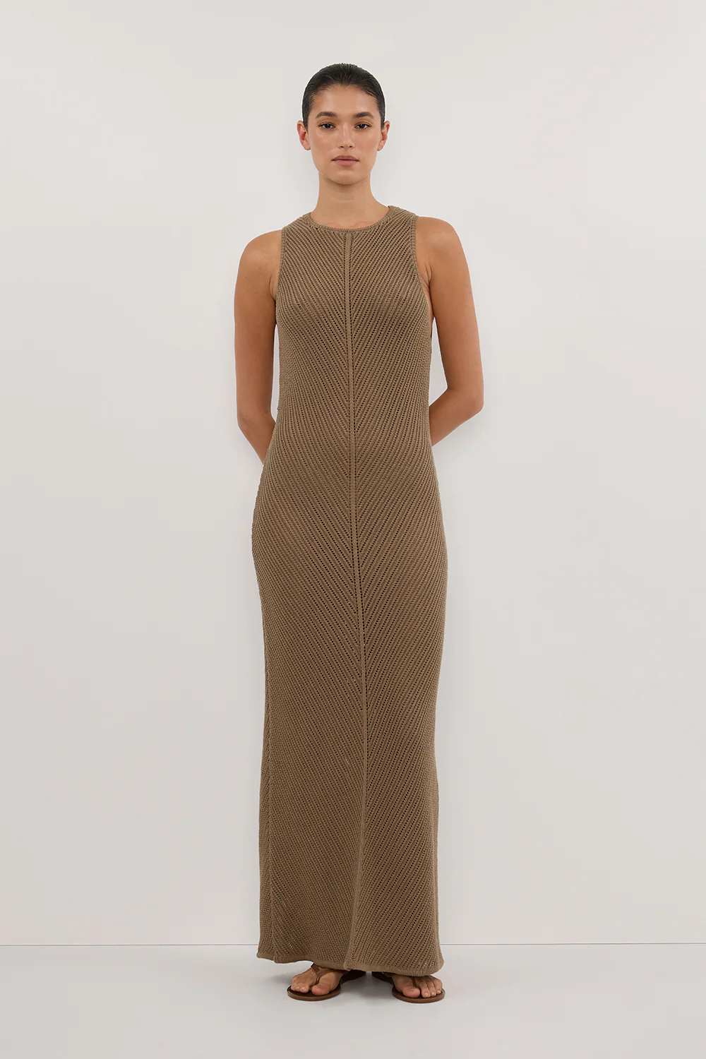 BLOOM OLIVE CROCHET MAXI DRESS - Gamepaces