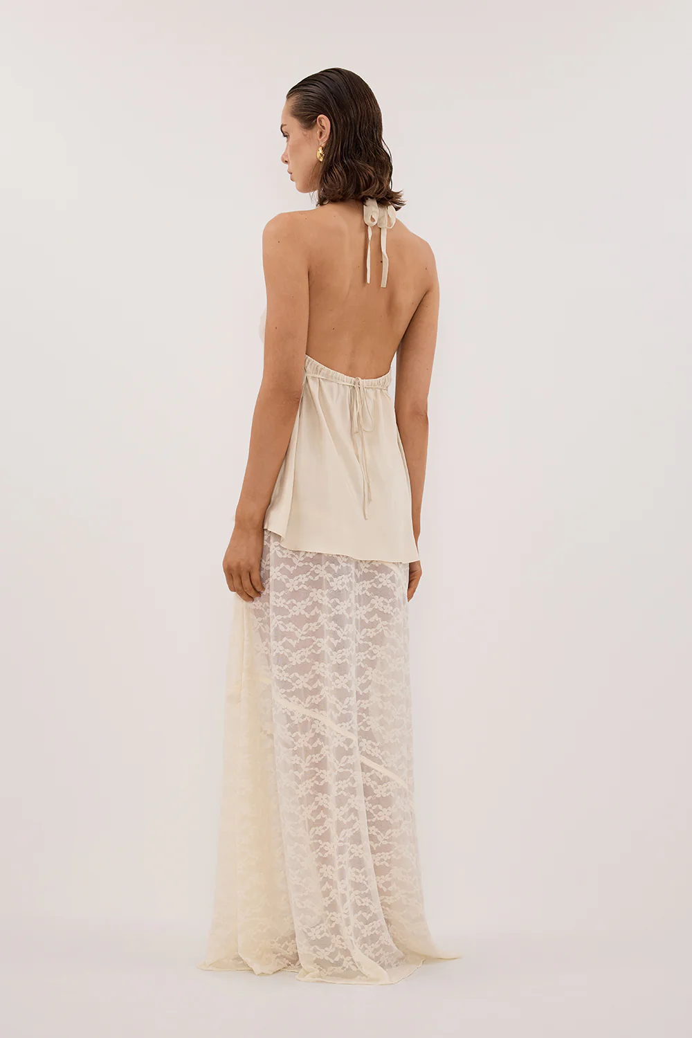 BELLE CREAM LACE MAXI SKIRT - Gamepaces
