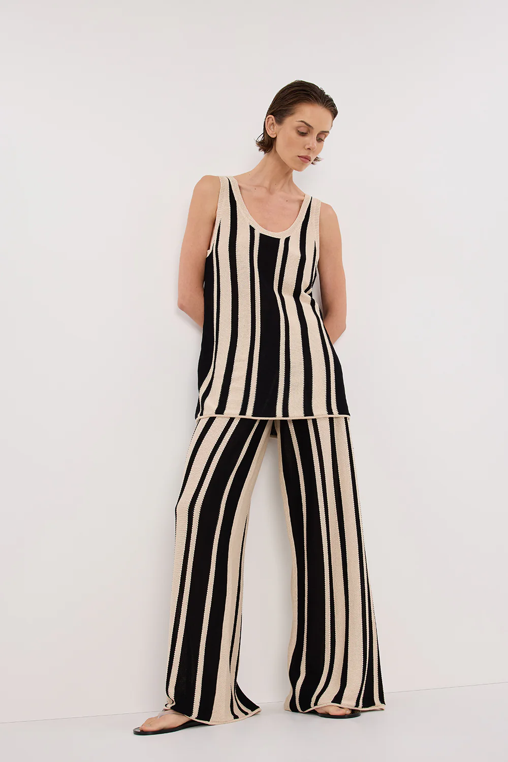 DELPHI STRIPE WIDE LEG KNIT PANT - Gamepaces
