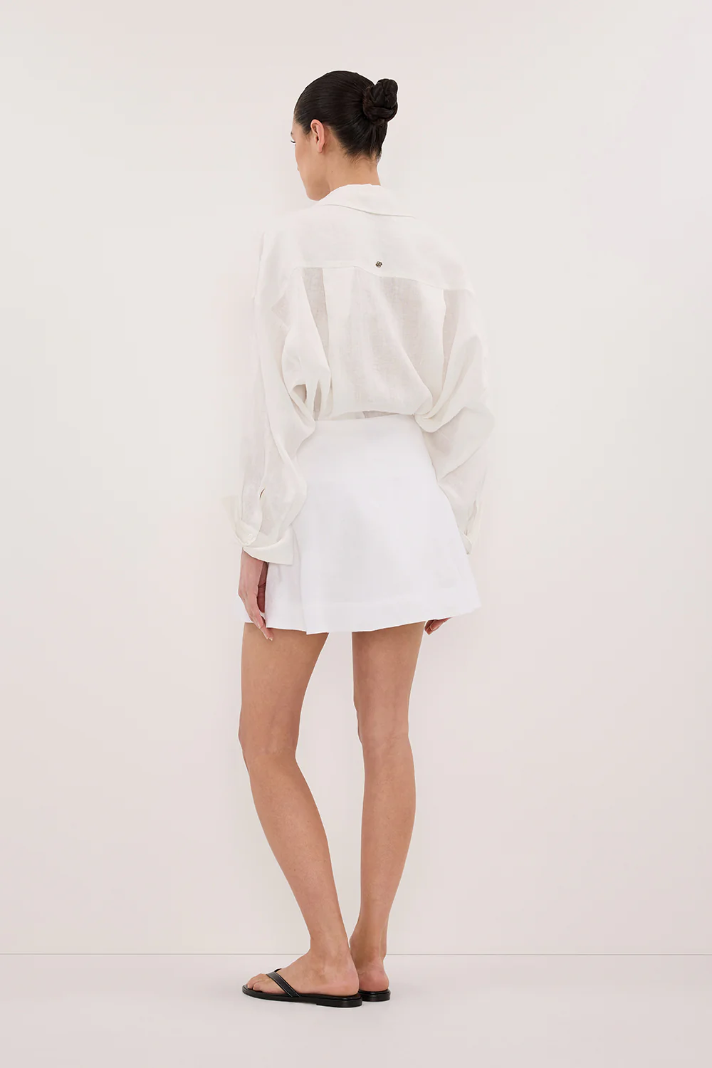 ALEA WHITE LINEN FLOUNCE MINI SKIRT - Gamepaces