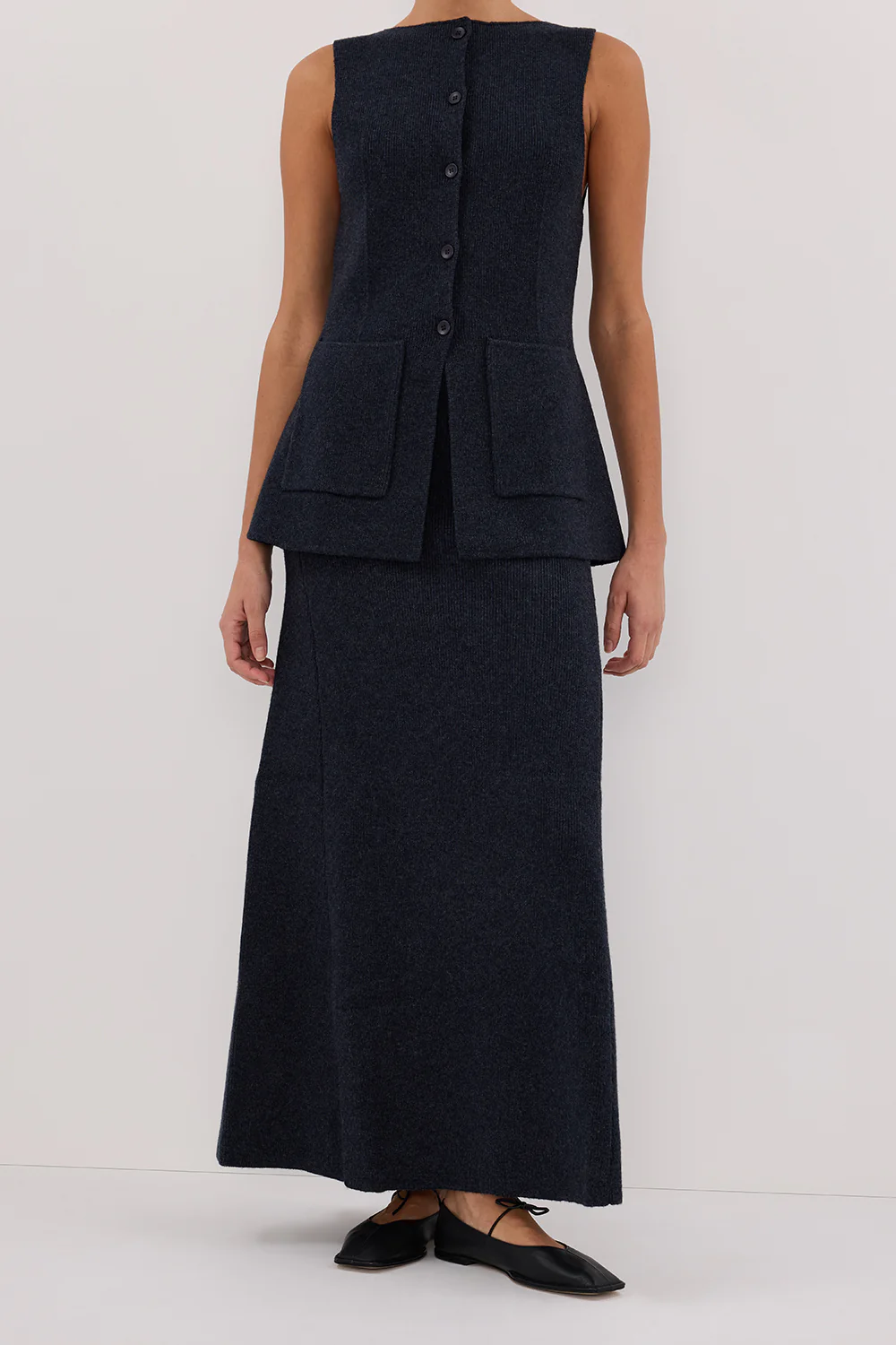 AVA INK LONGLINE KNIT MIDI SKIRT - Gamepaces