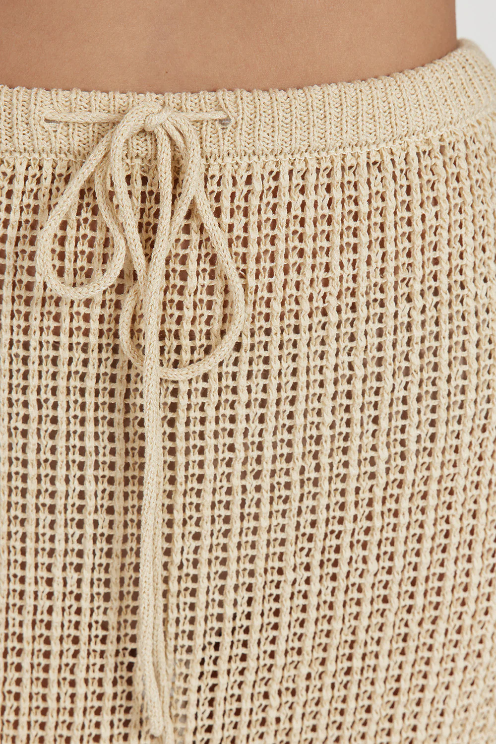 MARGOT WHEAT CROCHET MIDI SKIRT - Gamepaces