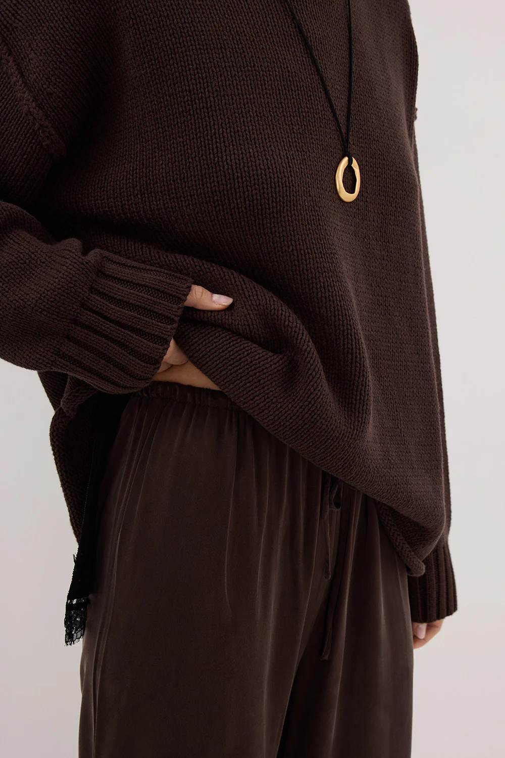 PERCY BITTER CHOC SILK PANT - Gamepaces