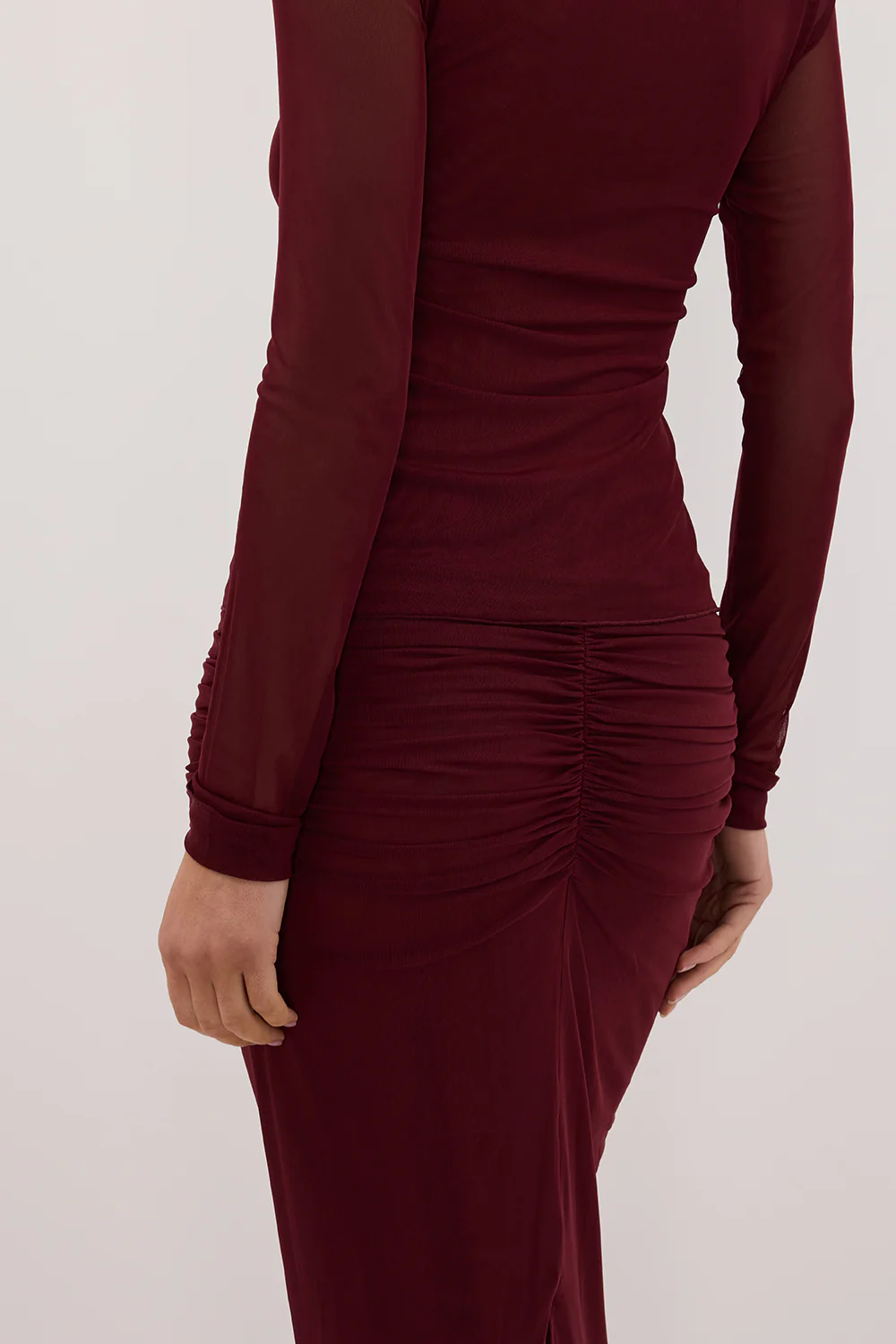 NYRA WINE COLUMN MIDI SKIRT - Gamepaces