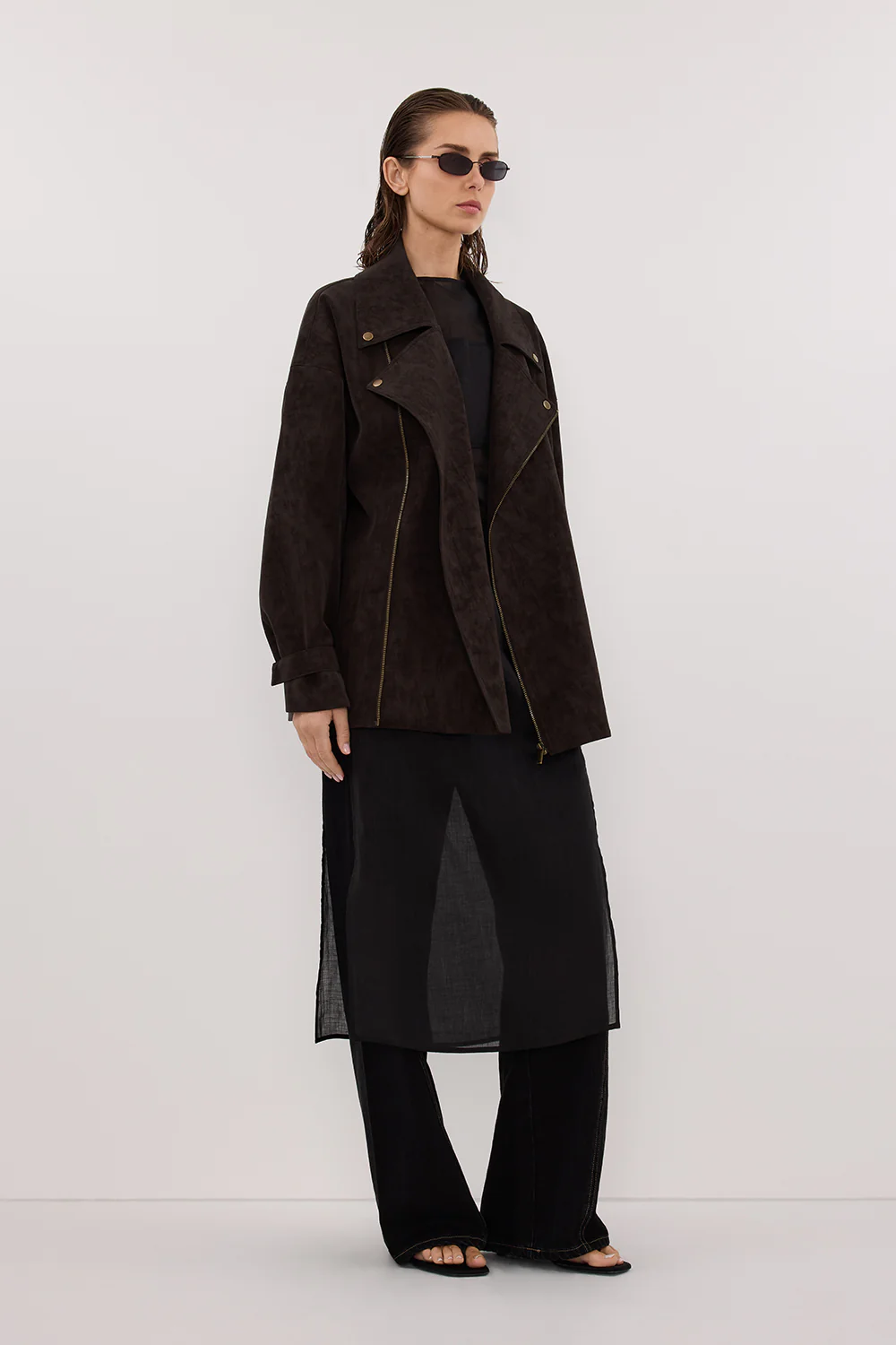 OAKLAND CHOC OVERSIZED FAUX SUEDE JACKET - Gamepaces