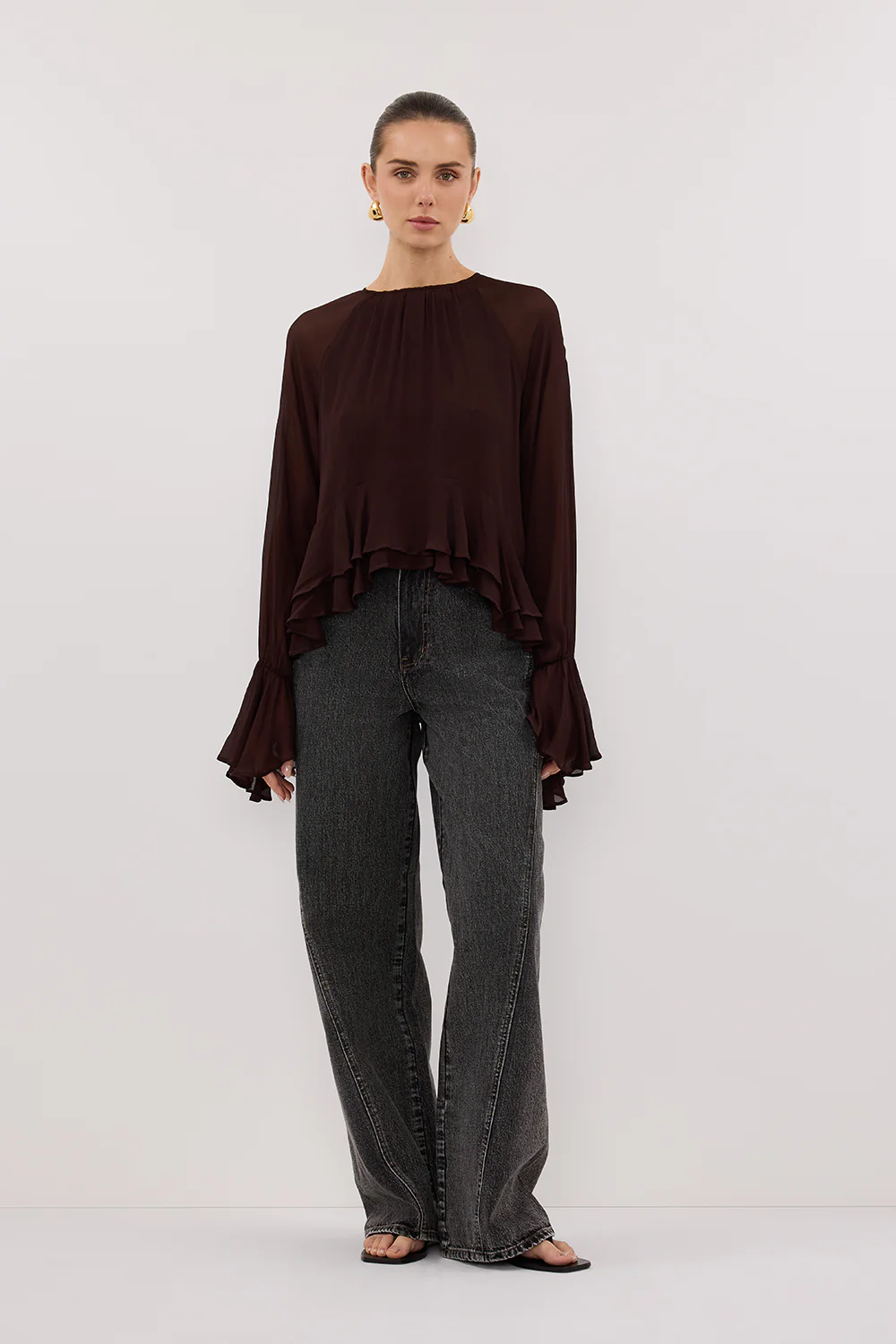 BODHI DARK CHOC LONG SLEEVE TOP - Gamepaces