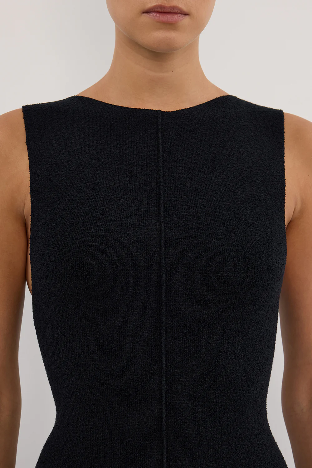 OWEN BLACK CREPE KNIT MIDI DRESS - Gamepaces