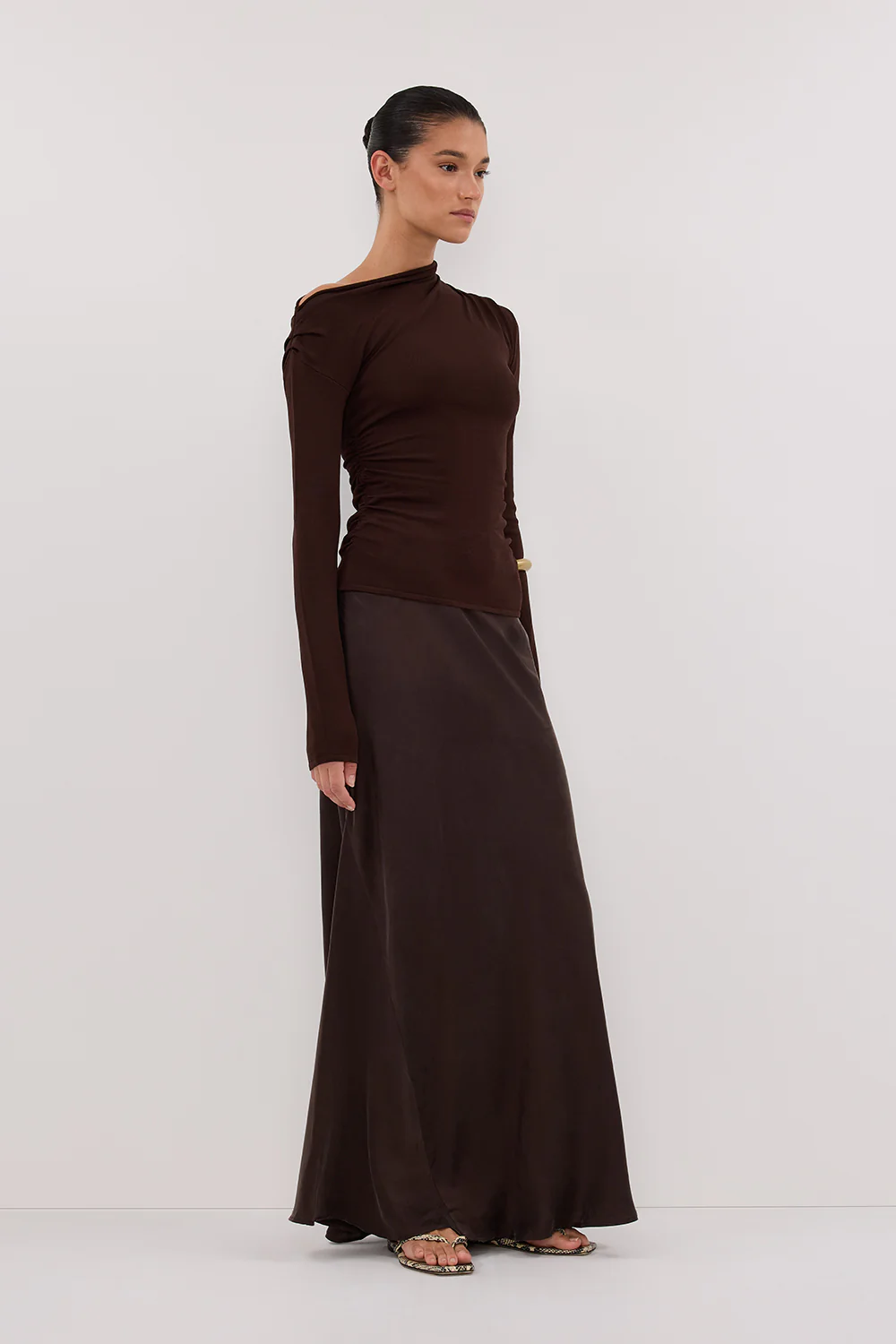 ARIEL CHOC LONG SLEEVE KNIT TOP - Gamepaces