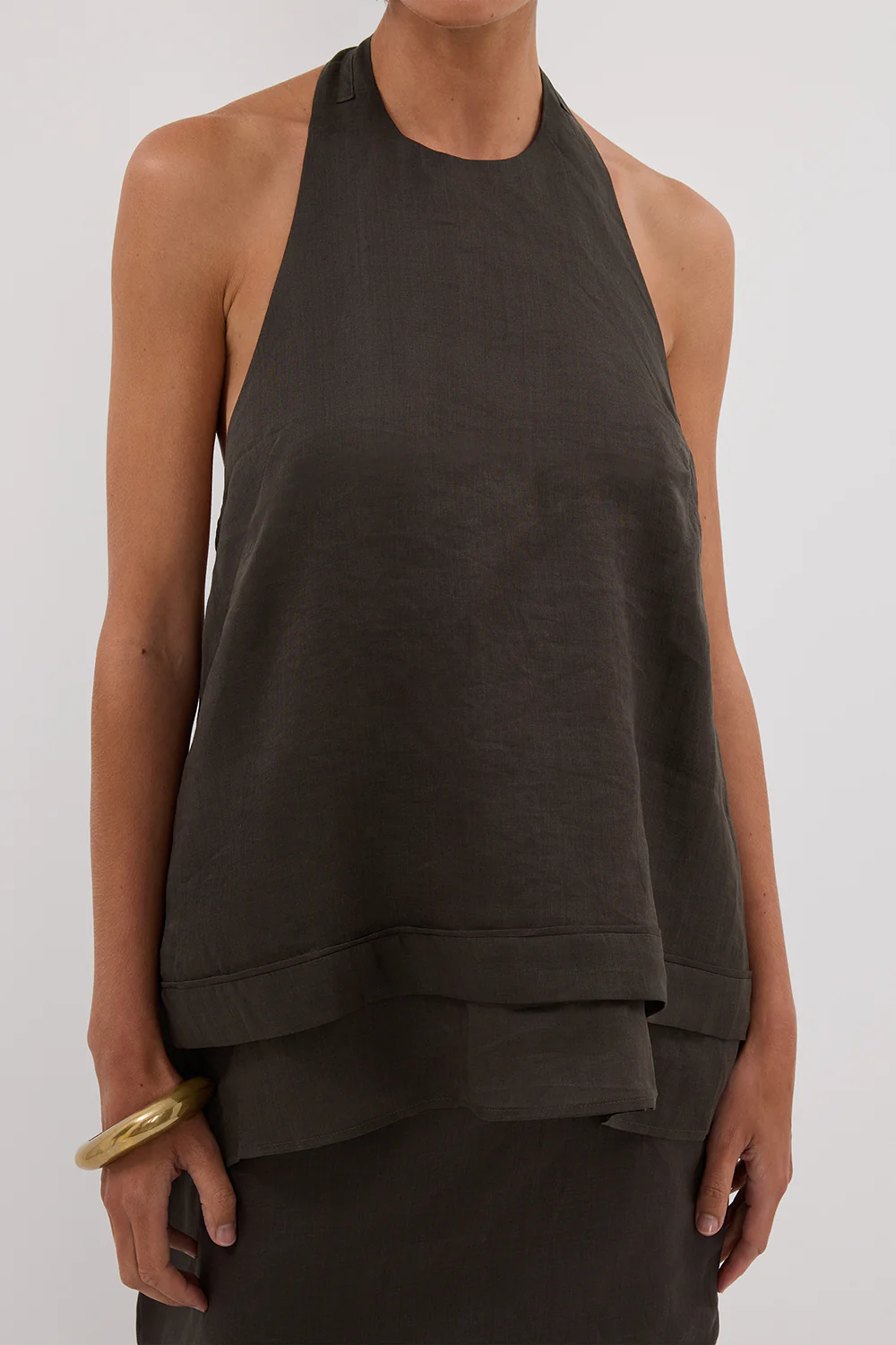 CARMEL PETROL RAMIE HALTER TOP - Gamepaces