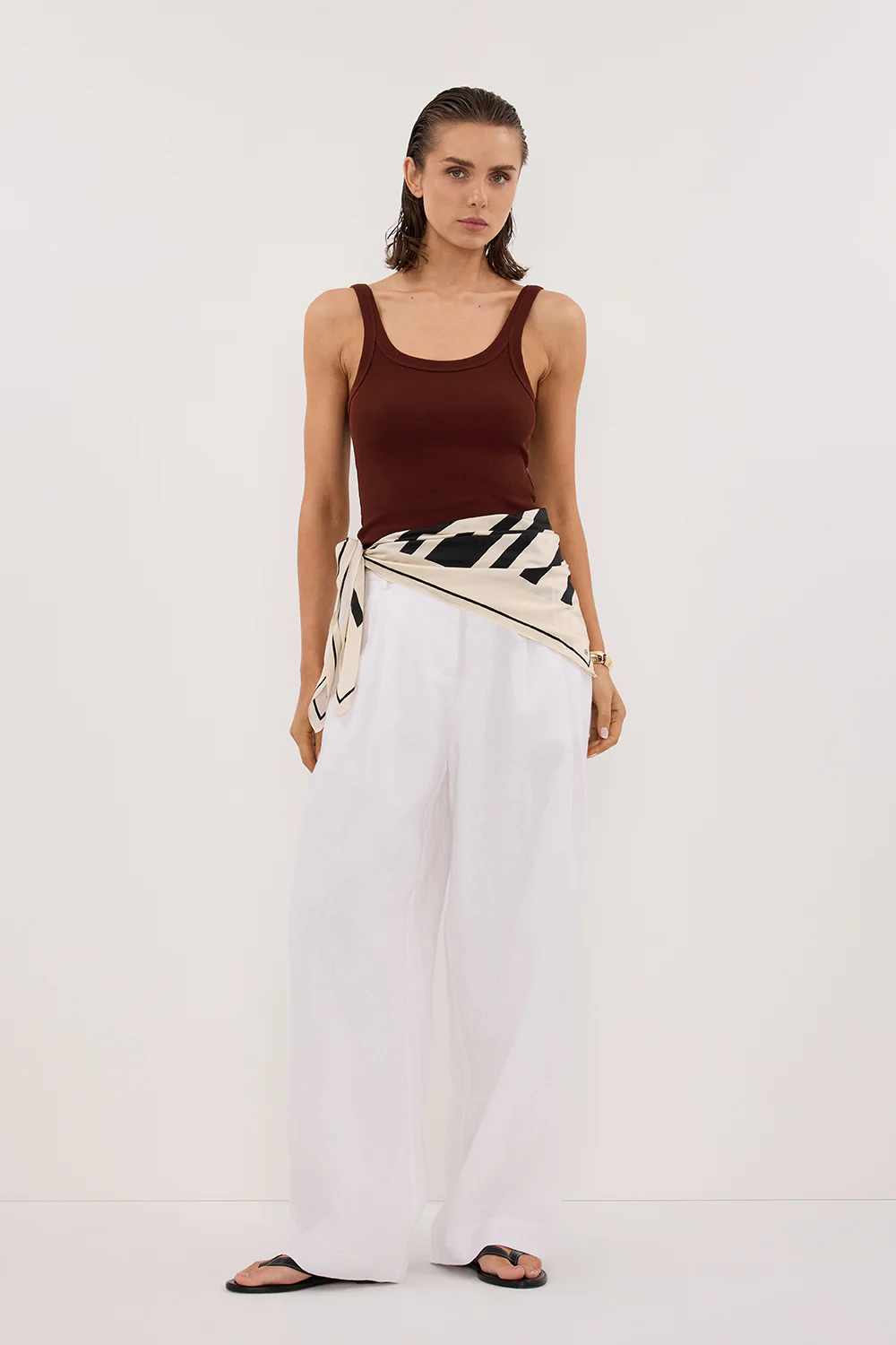 PHOEBE CINNAMON SCOOP NECK TANK TOP - Gamepaces