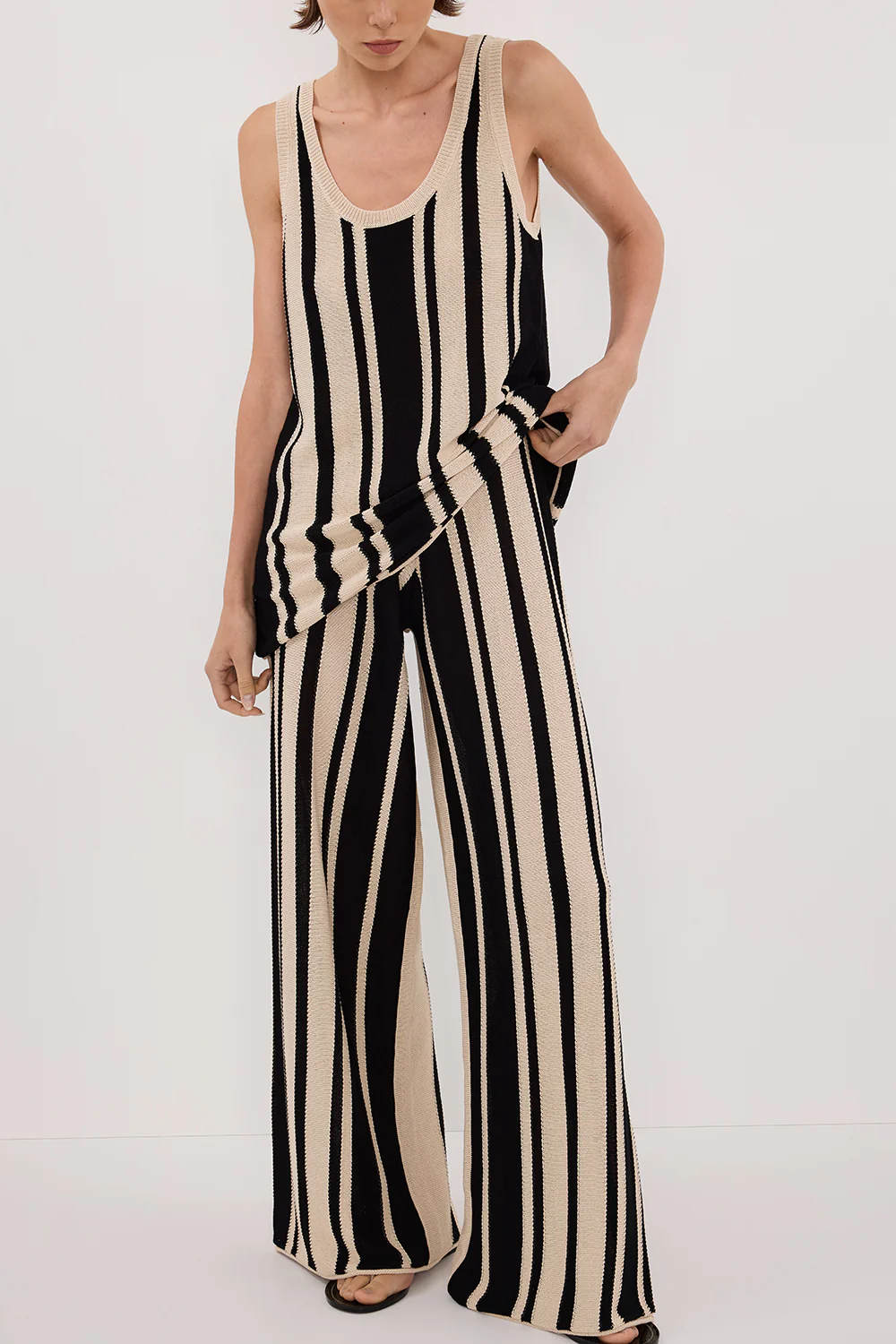 DELPHI STRIPE WIDE LEG KNIT PANT - Gamepaces