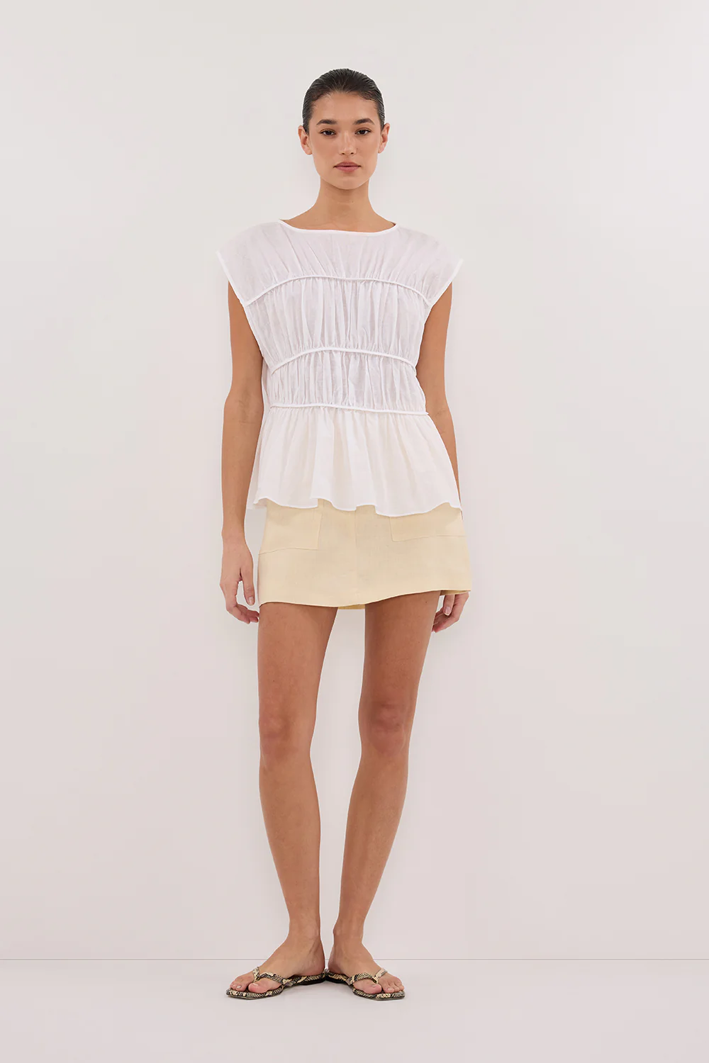 EVA LEMON LINEN SKORT - Gamepaces