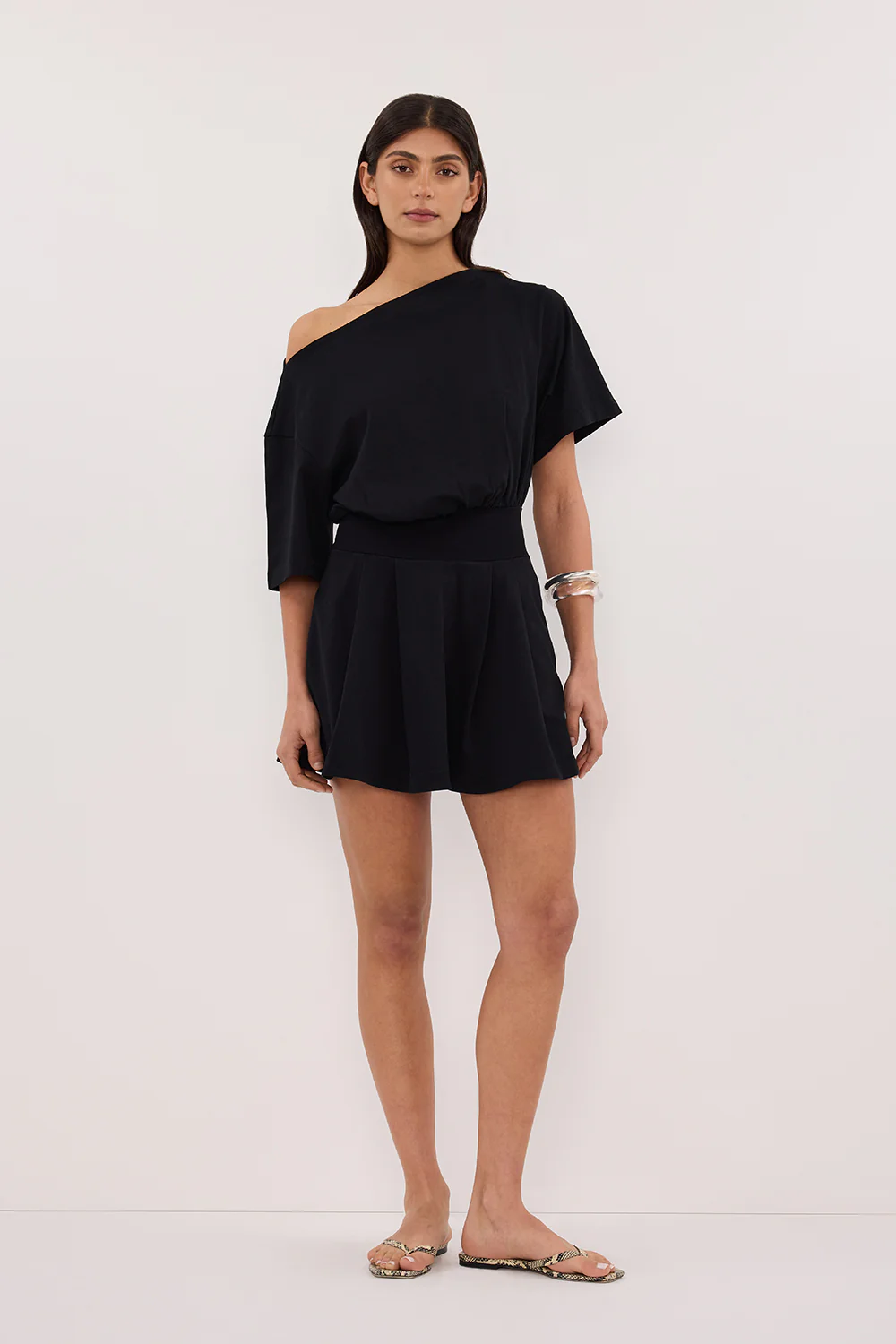 ESME BLACK ASYM MINI DRESS - Gamepaces