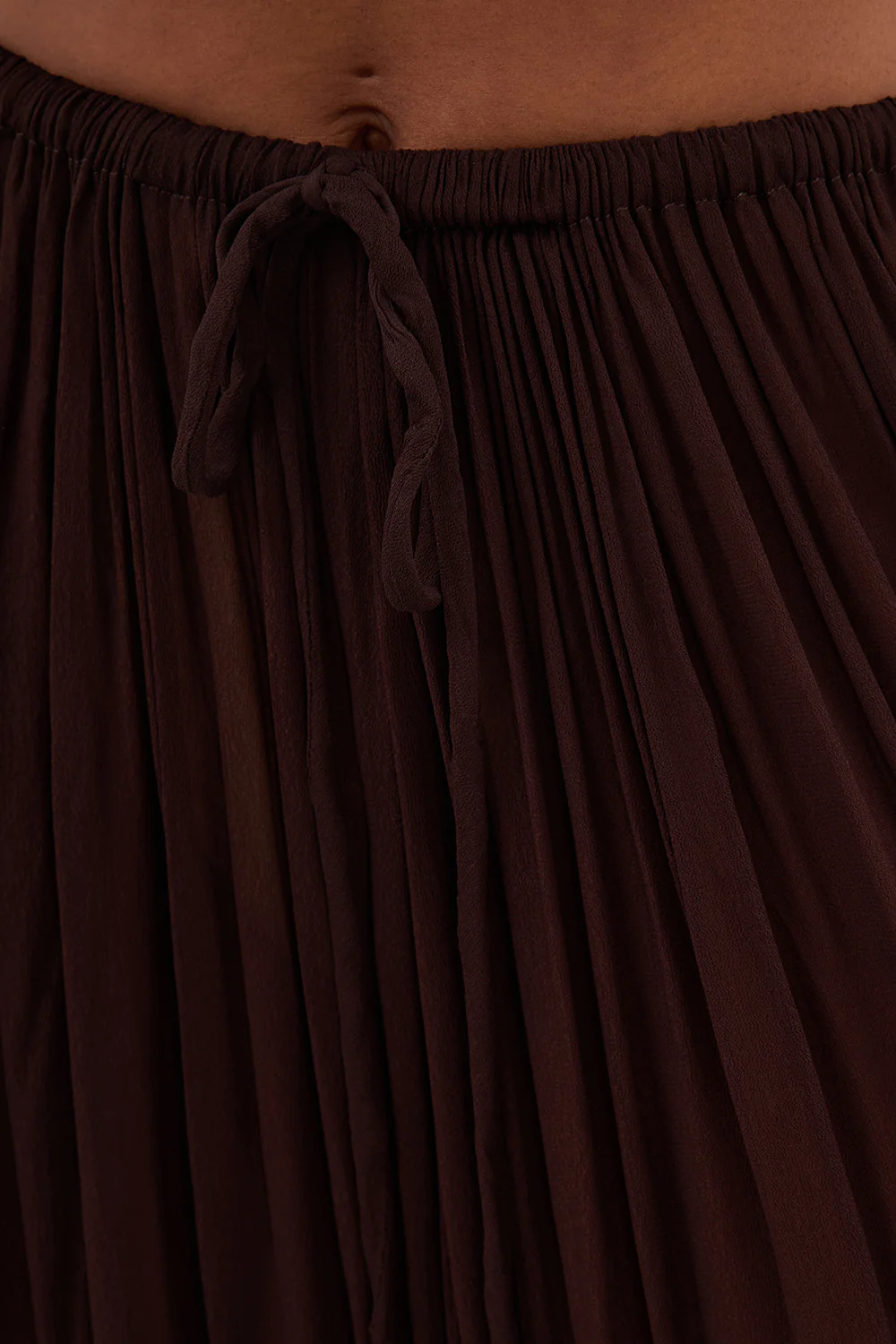 TIANA DARK CHOC MIDI SKIRT - Gamepaces