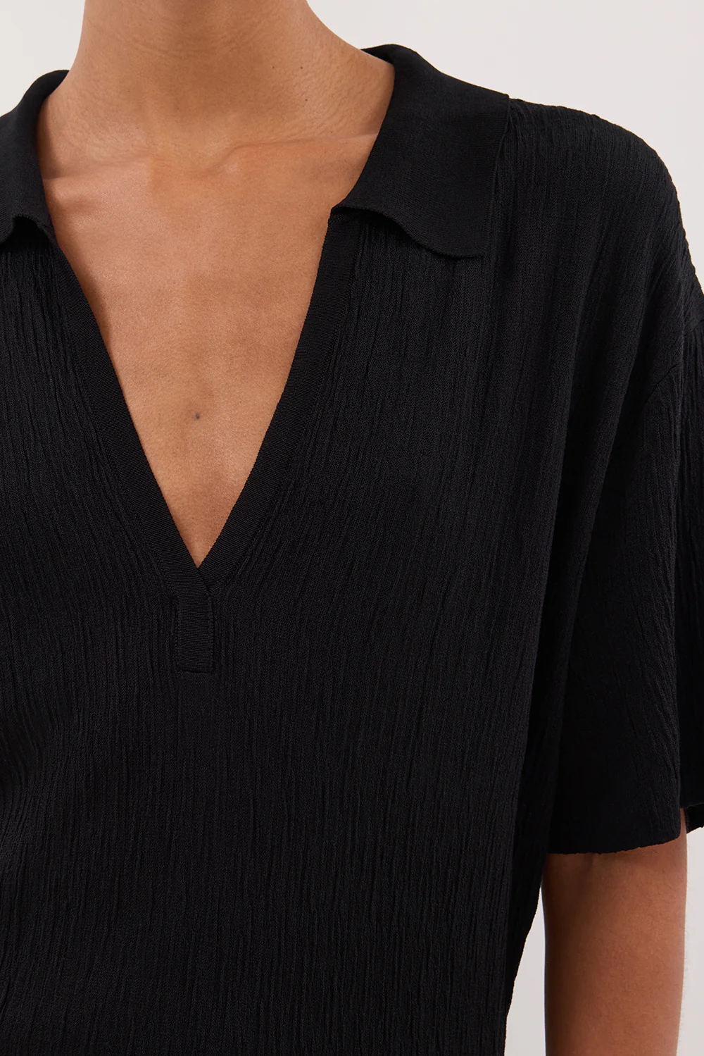 ALIAS BLACK POLO KNIT MIDI DRESS - Gamepaces