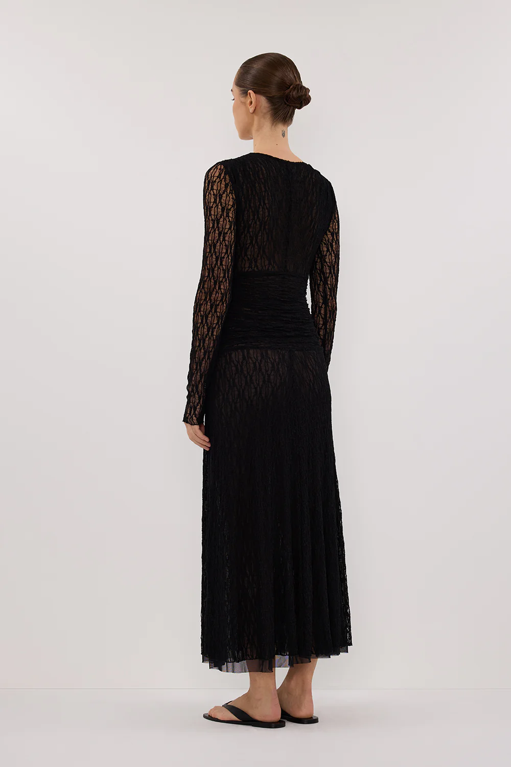 LIZZIE BLACK LACE LONG SLEEVE MAXI DRESS - Gamepaces