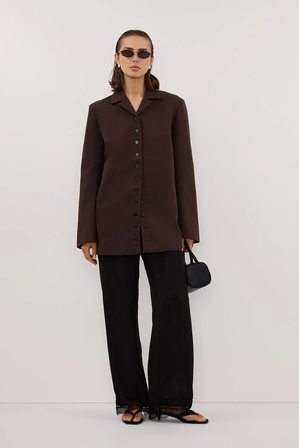 RYKER DARK CHOC OVERSIZED BLAZER - Gamepaces