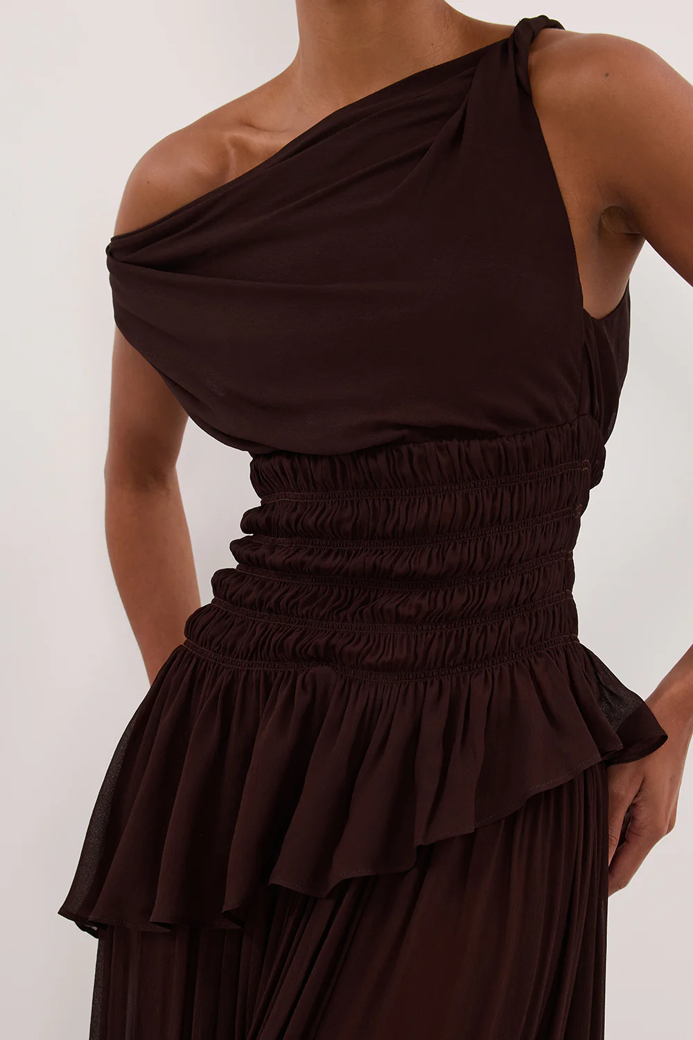 TIANA DARK CHOC ASYM TOP - Gamepaces