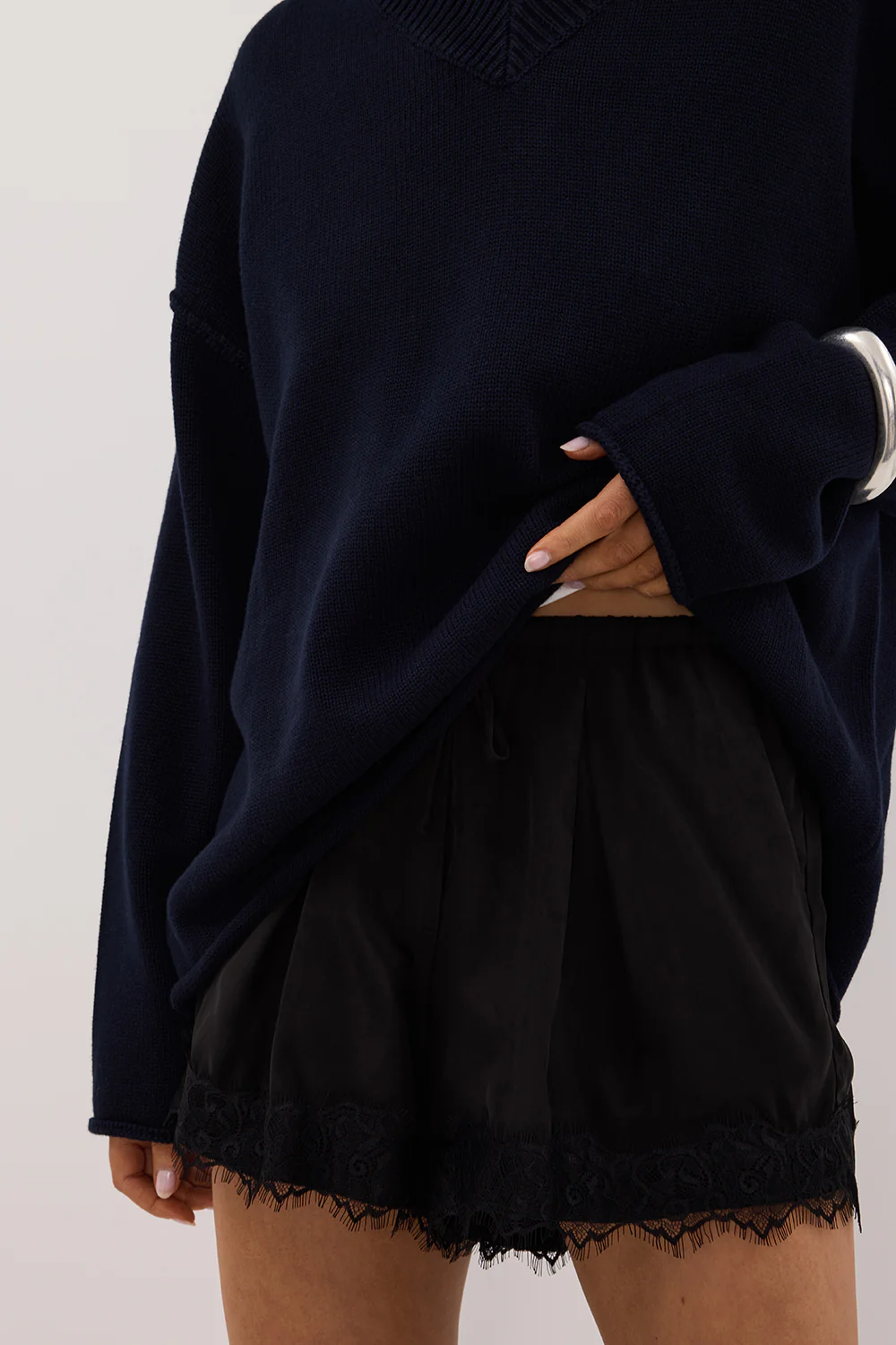 ANDREA BLACK CUPRO LACE SHORT - Gamepaces