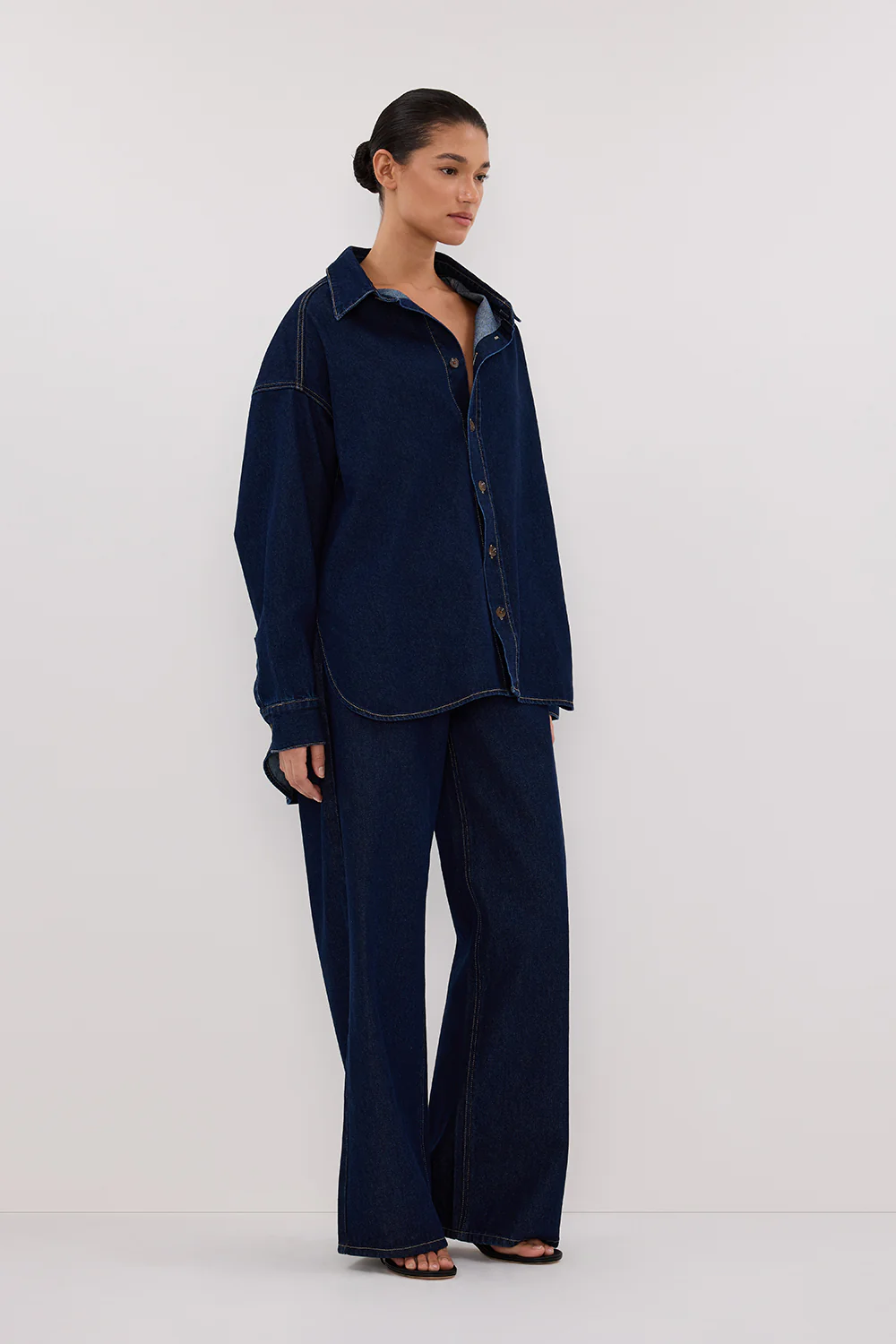 ASHTON INDIGO OVERSIZED DENIM SHIRT - Gamepaces