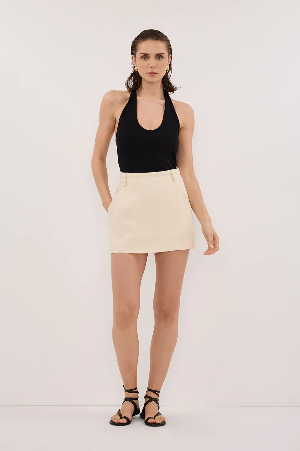 EVIE STRAW LINEN SKORT - Gamepaces