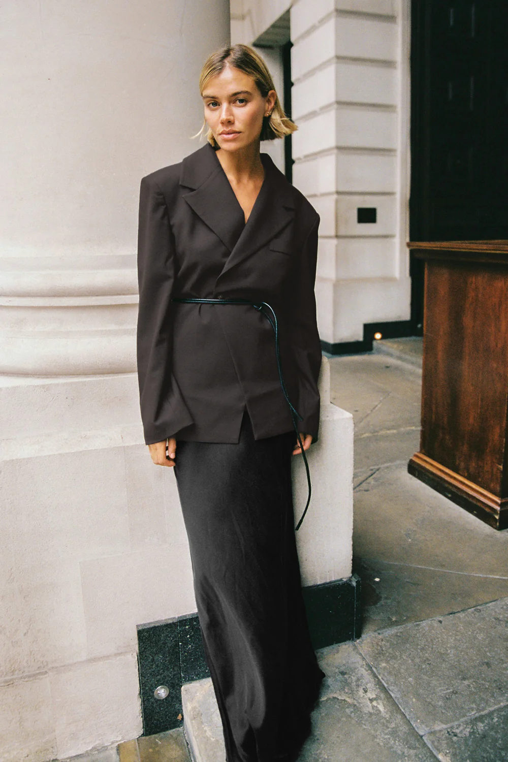 CHARLI BLACK SATIN MAXI SKIRT - Gamepaces