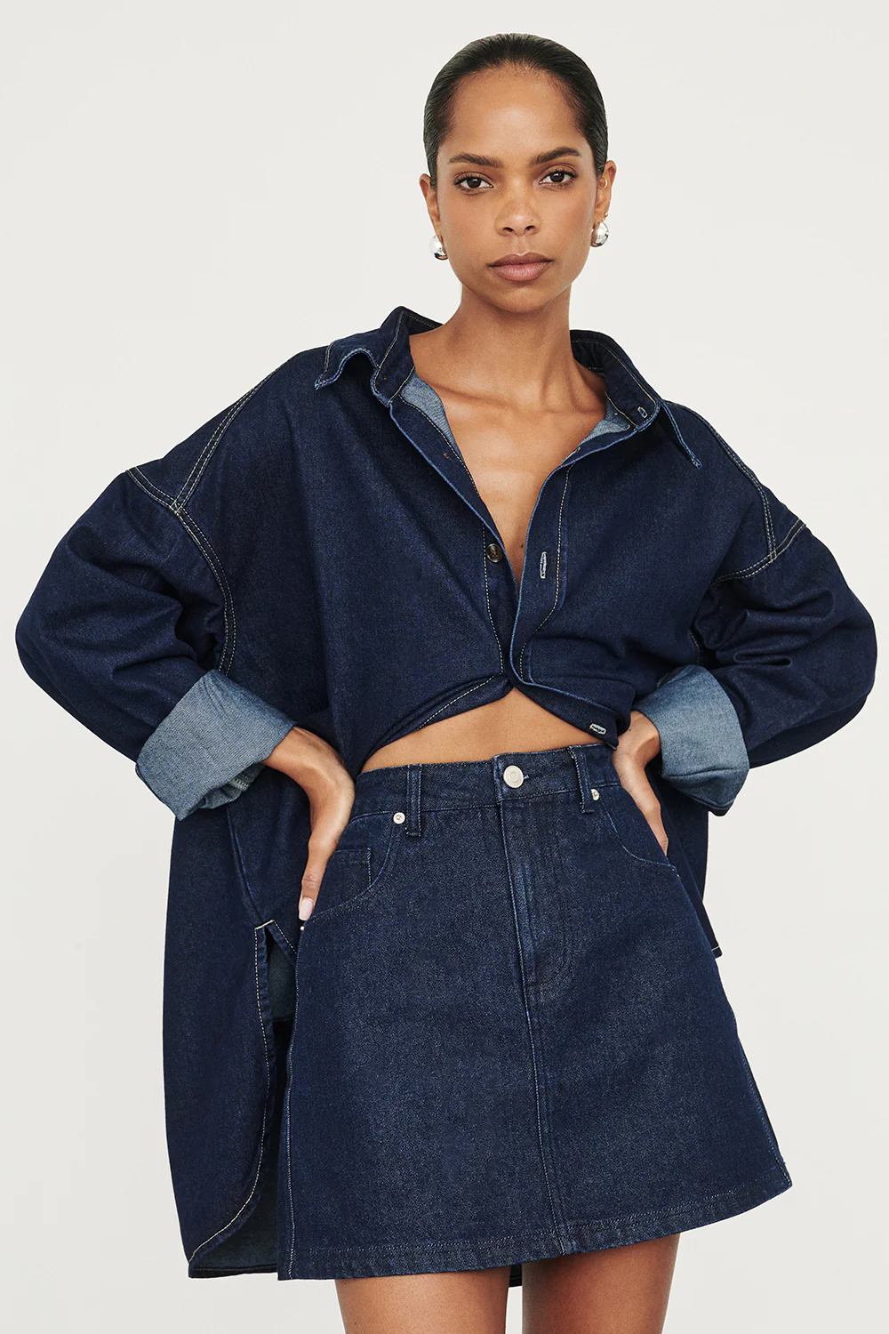 MASON INDIGO DENIM MINI SKIRT - Gamepaces