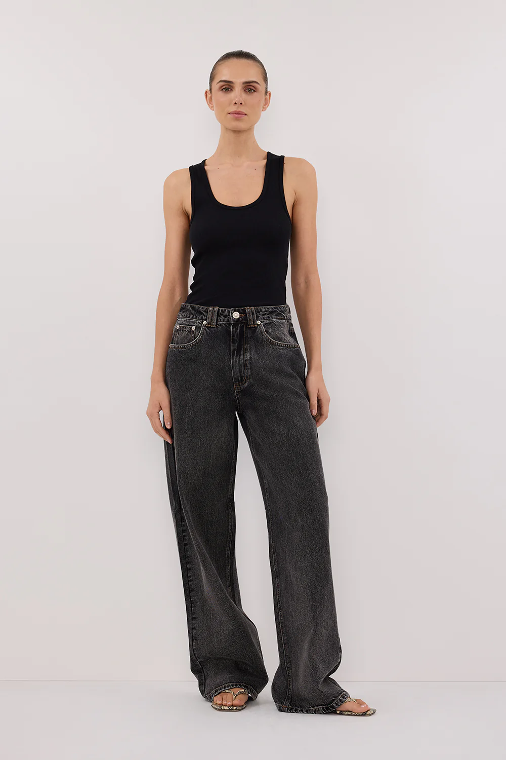 REAGAN 2.0 WASHED BLACK TALL SLOUCHY JEAN - Gamepaces