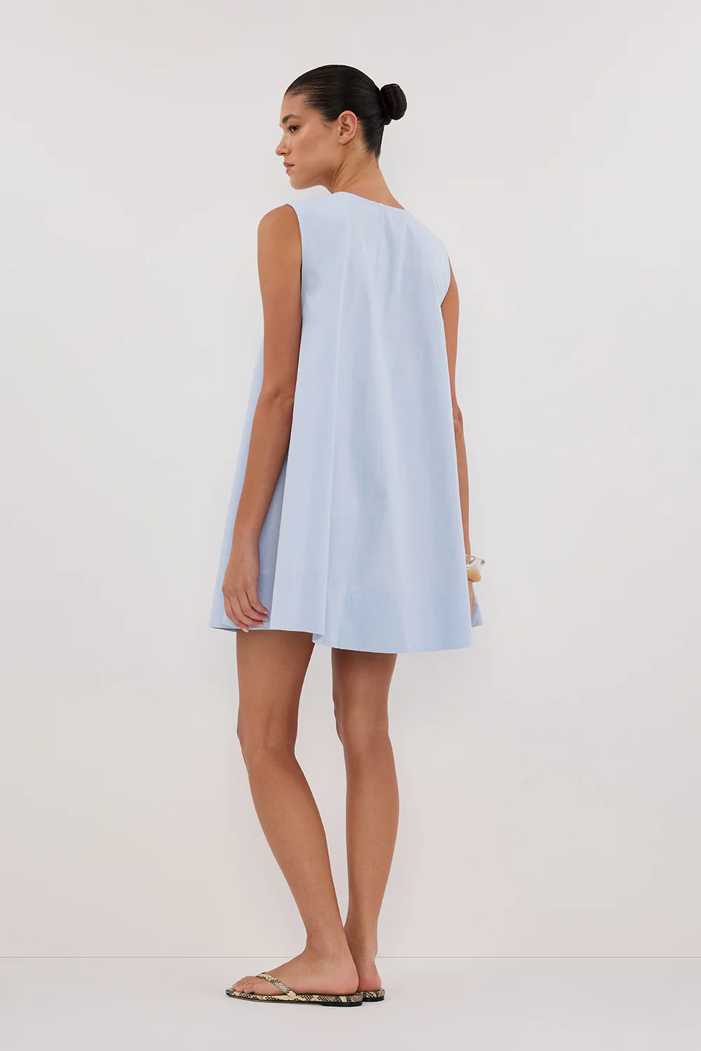 GABBY CORNFLOWER OVERSIZED COTTON MINI DRESS - Gamepaces