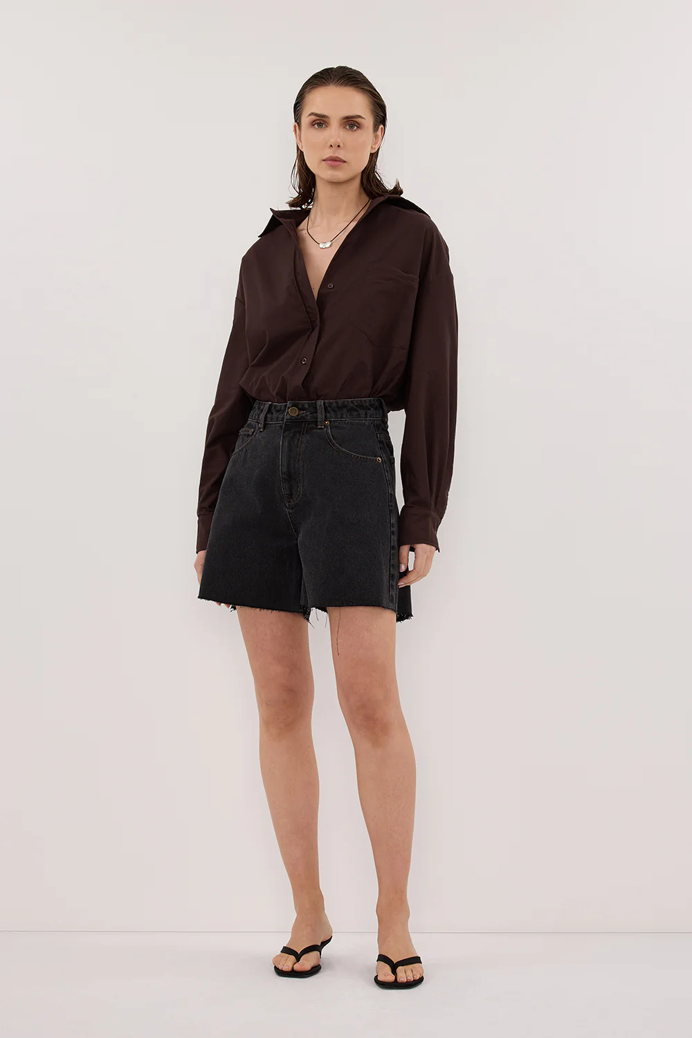 MARLEY BLACK RINSE DENIM SHORT - Gamepaces