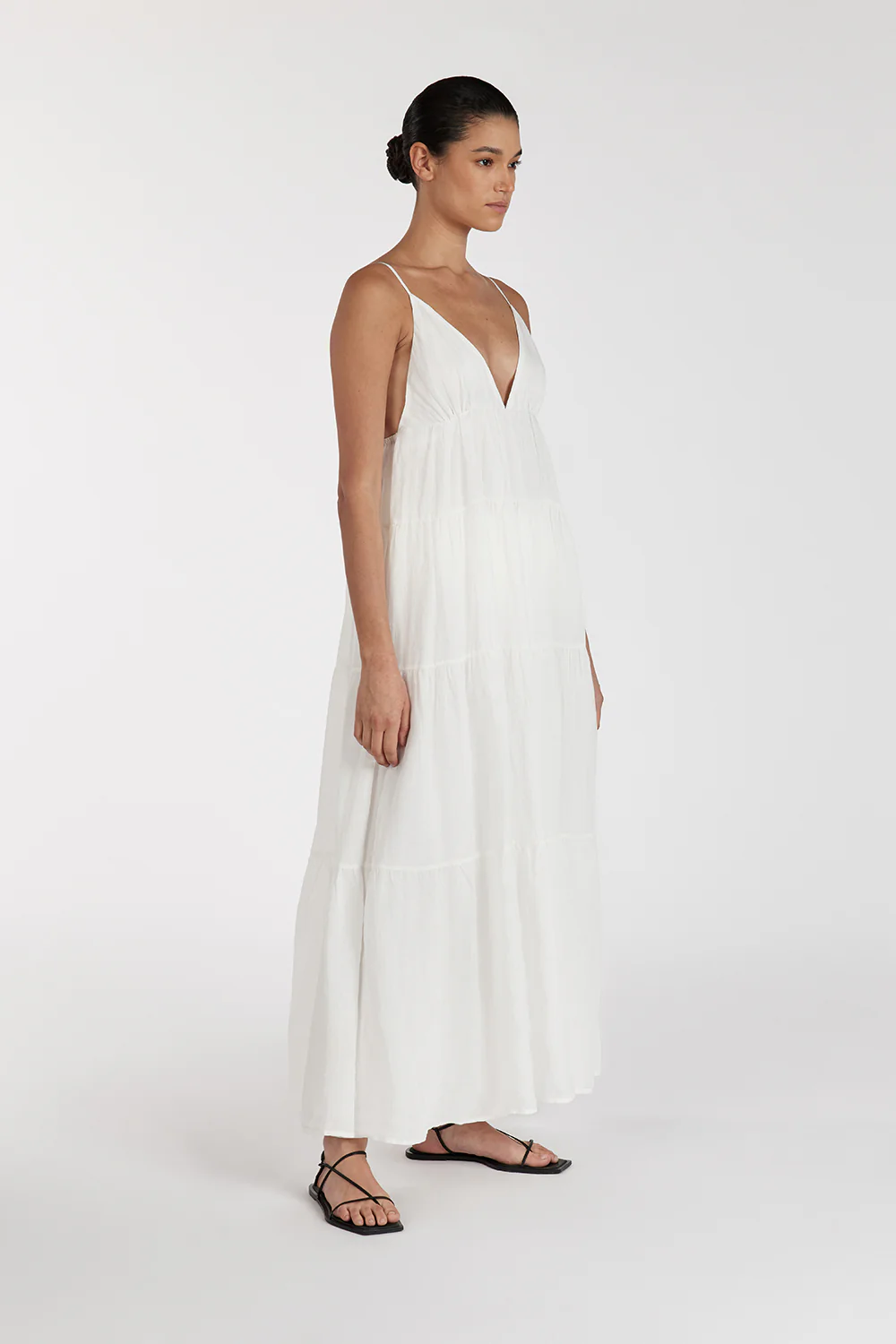 LIZA WHITE RAMIE MIDI DRESS - Gamepaces