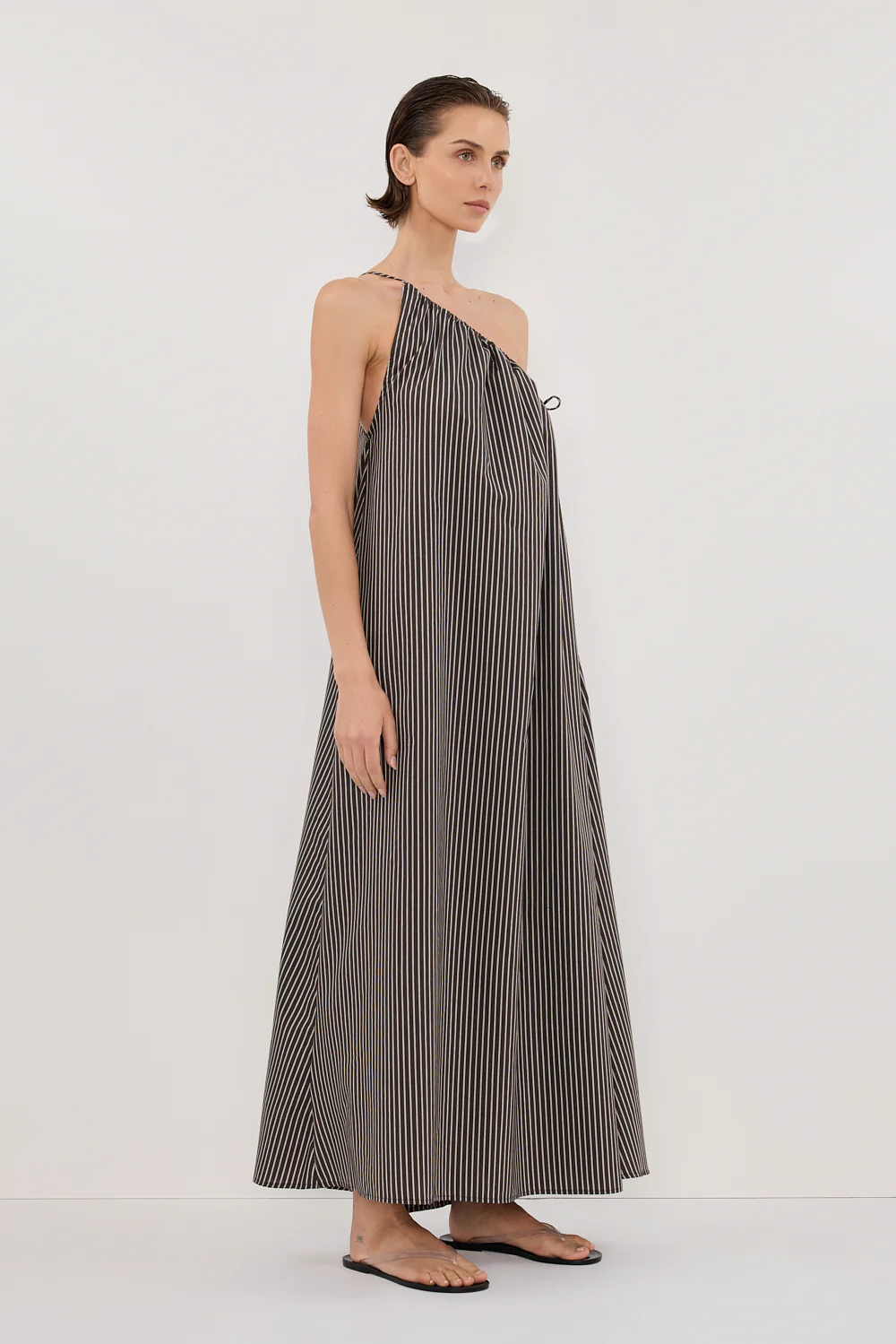 PALMA BITTER CHOC SILK BLEND MIDI DRESS - Gamepaces